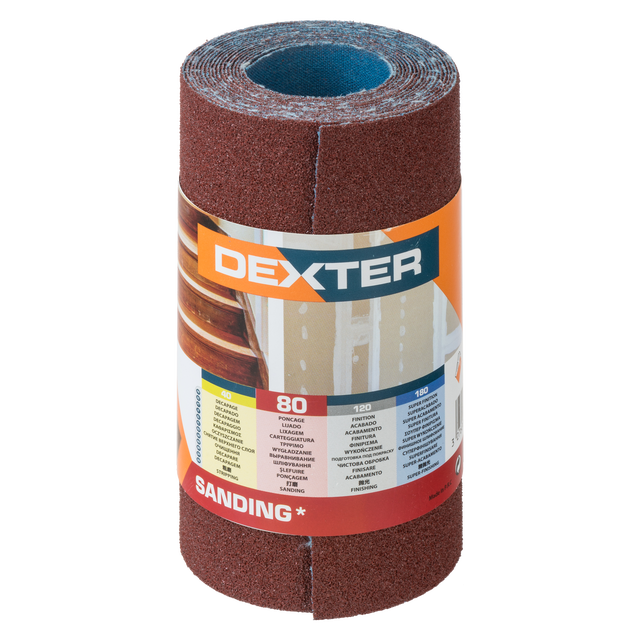 Rollo de paño abrasivo DEXTER con grano de 80