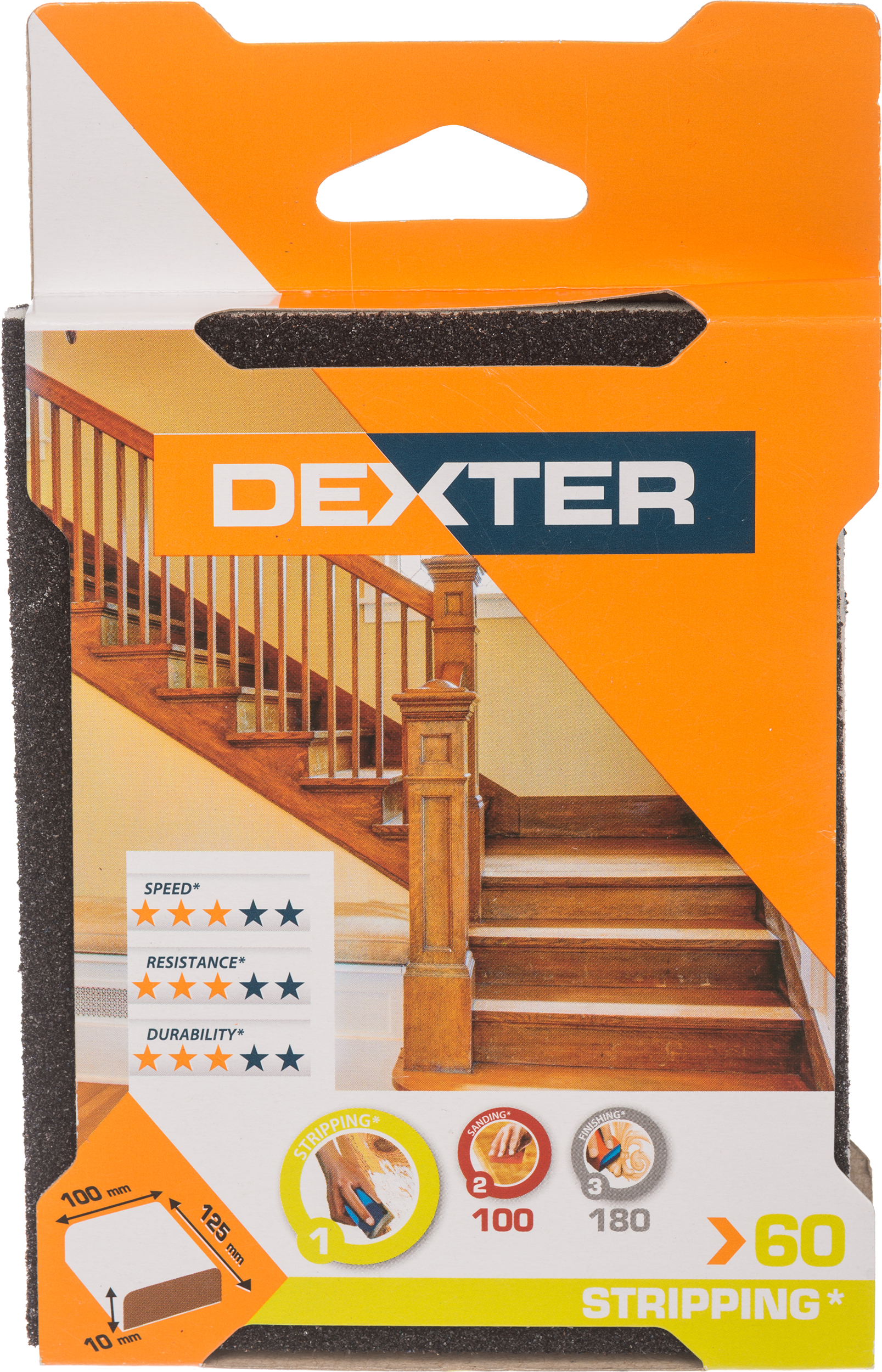 Esponja abrasiva DEXTER de grano 60 - 8