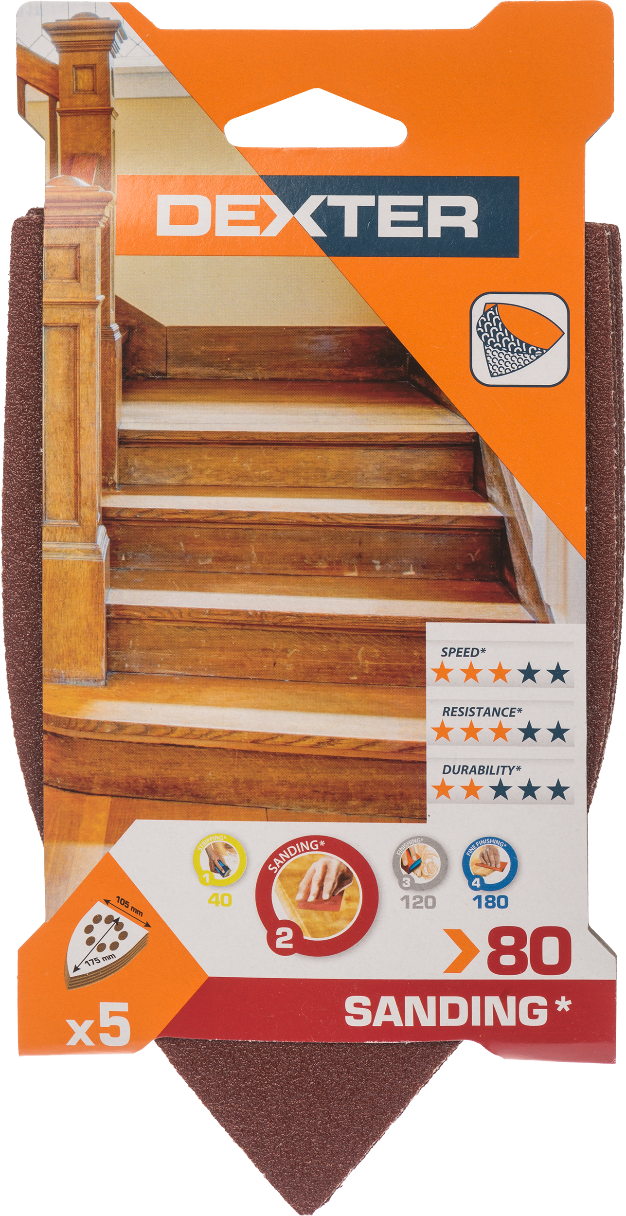 5 lijas para multijadora DEXTER 175x105, grano 80 - 9