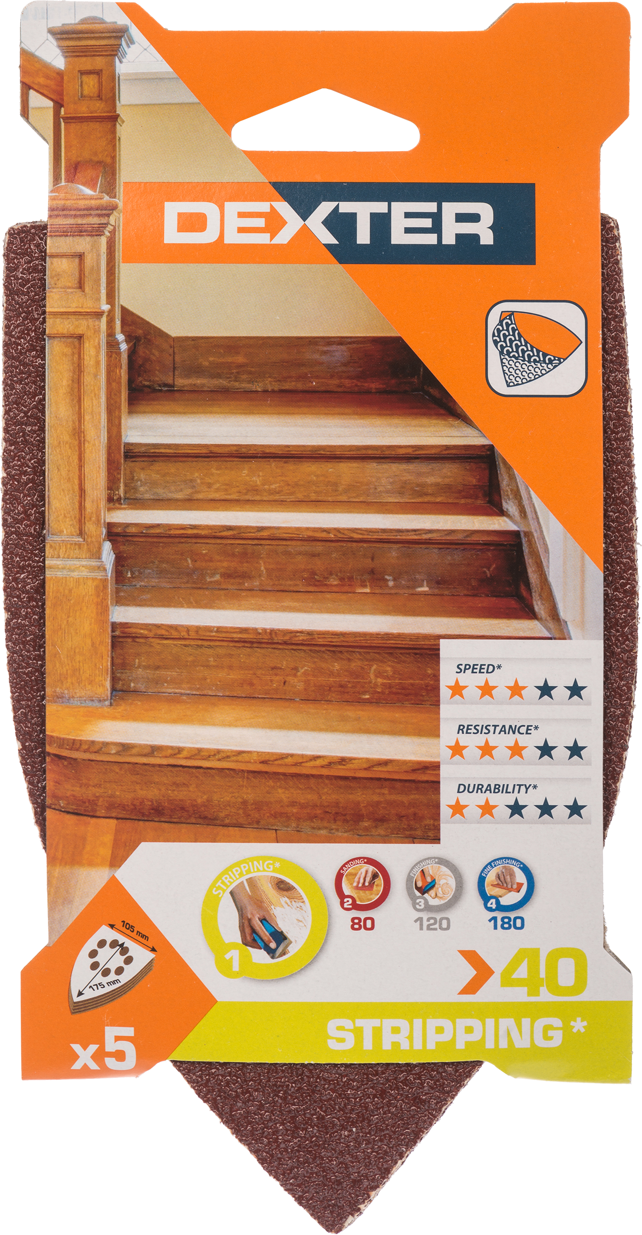 5 lijas para multilijadora DEXTER 175x105, grano 40 - 11