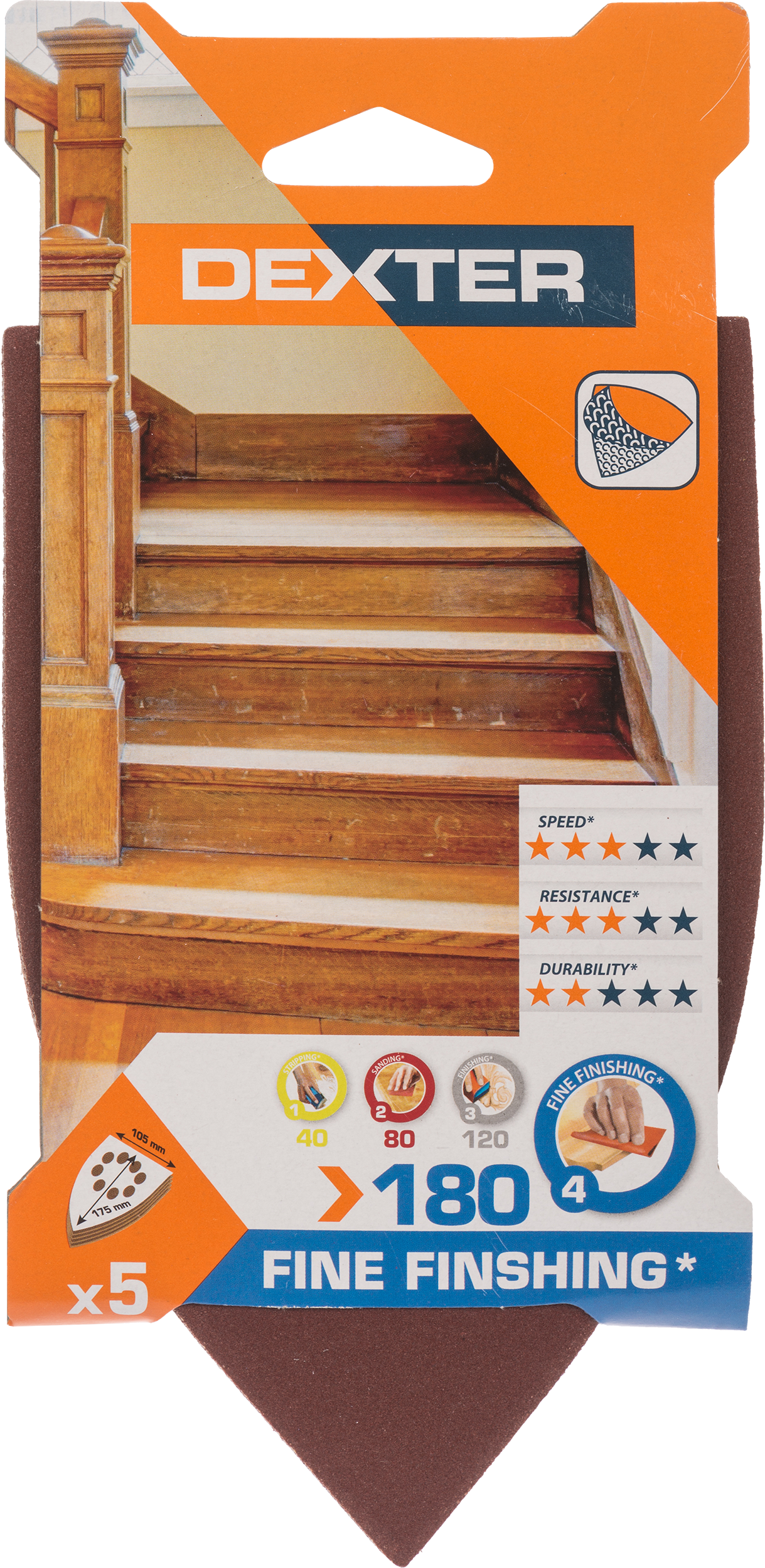 5 lijas para multijadora DEXTER 175x105, grano 180 - 7