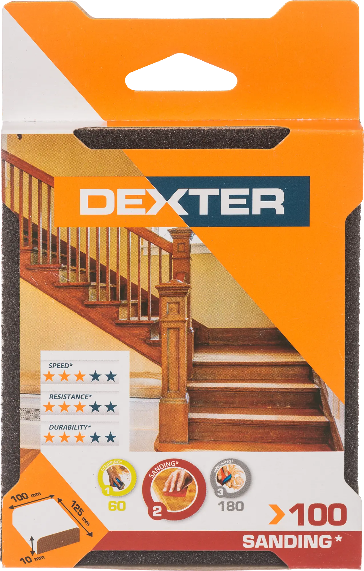 Podkładka do szlifowania P100 DWUSTRONNA 125 x 100 mm DEXTER - 2