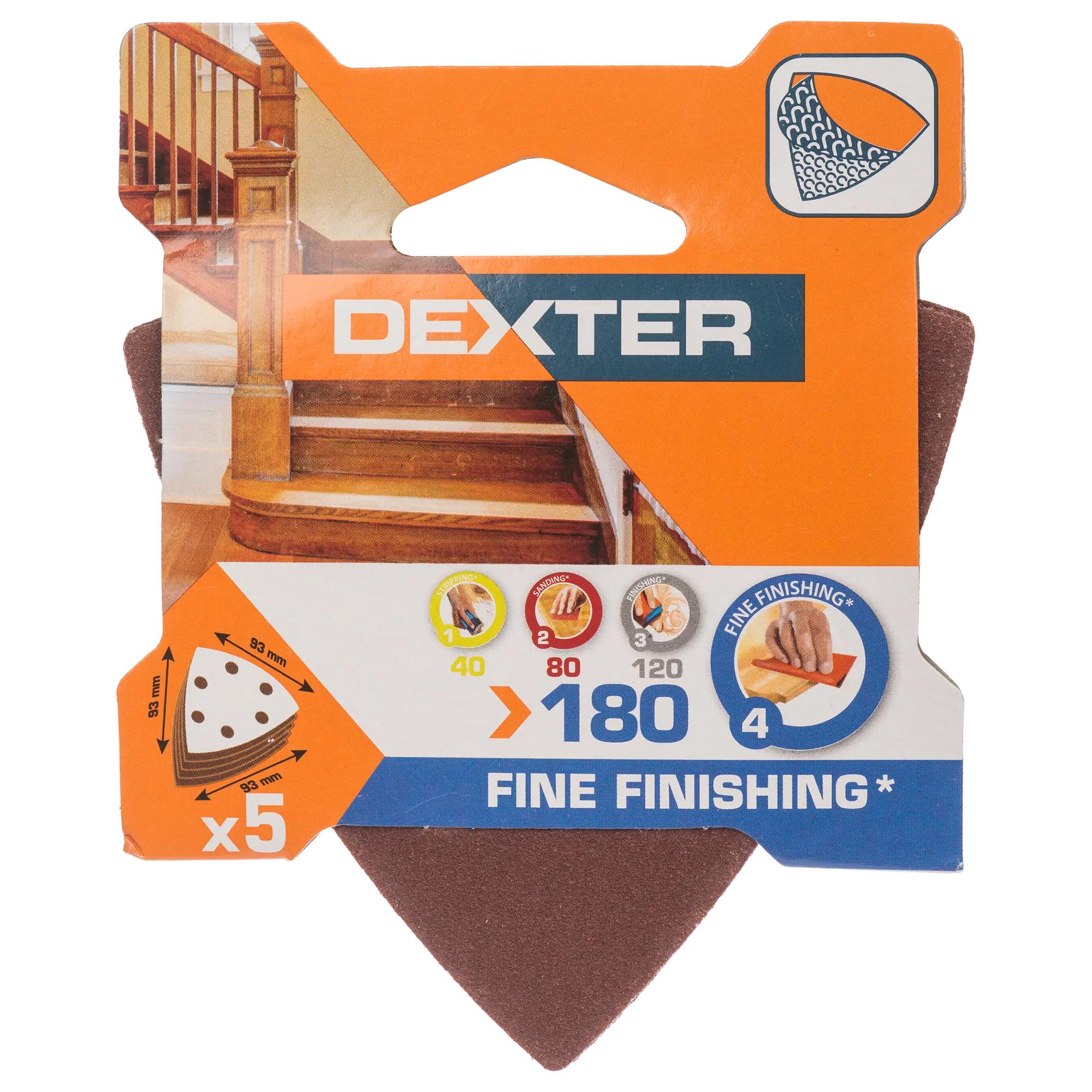 5 lijas para lijadora delta DEXTER 93x93, grano 180 - 7