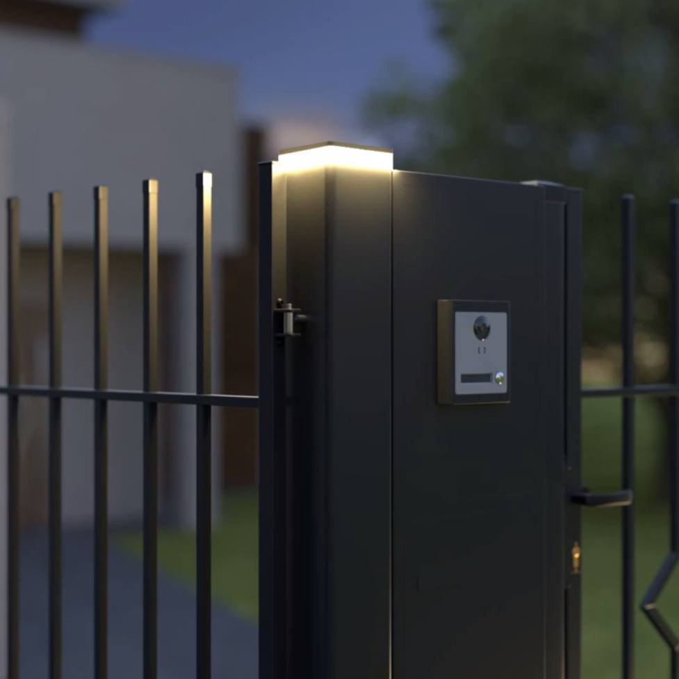 Słupek bramowy z lampą LED 10x10x220 cm antracytowy Polargos - 4