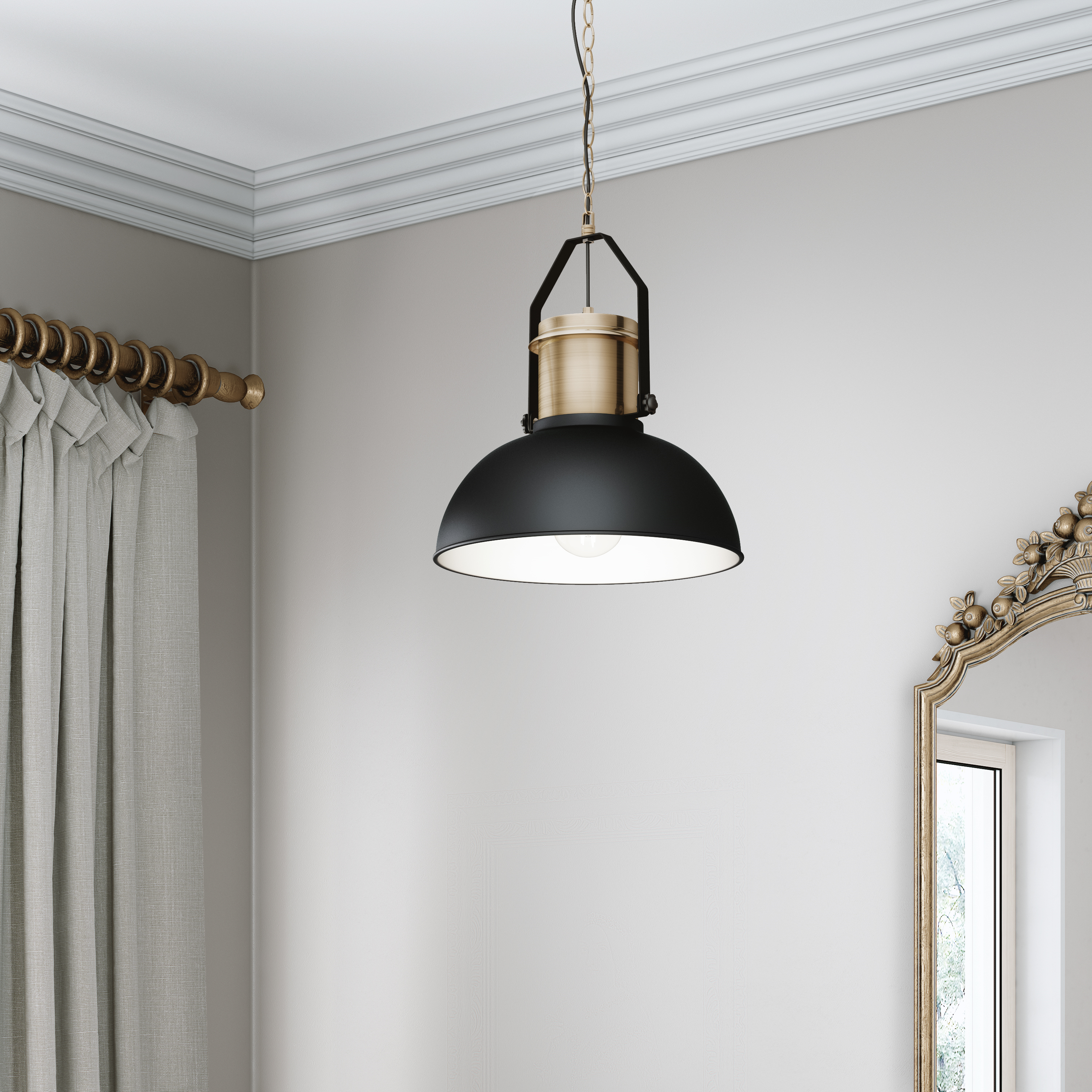 Lampa wisząca Ted czarno-złota E27 Inspire - 7