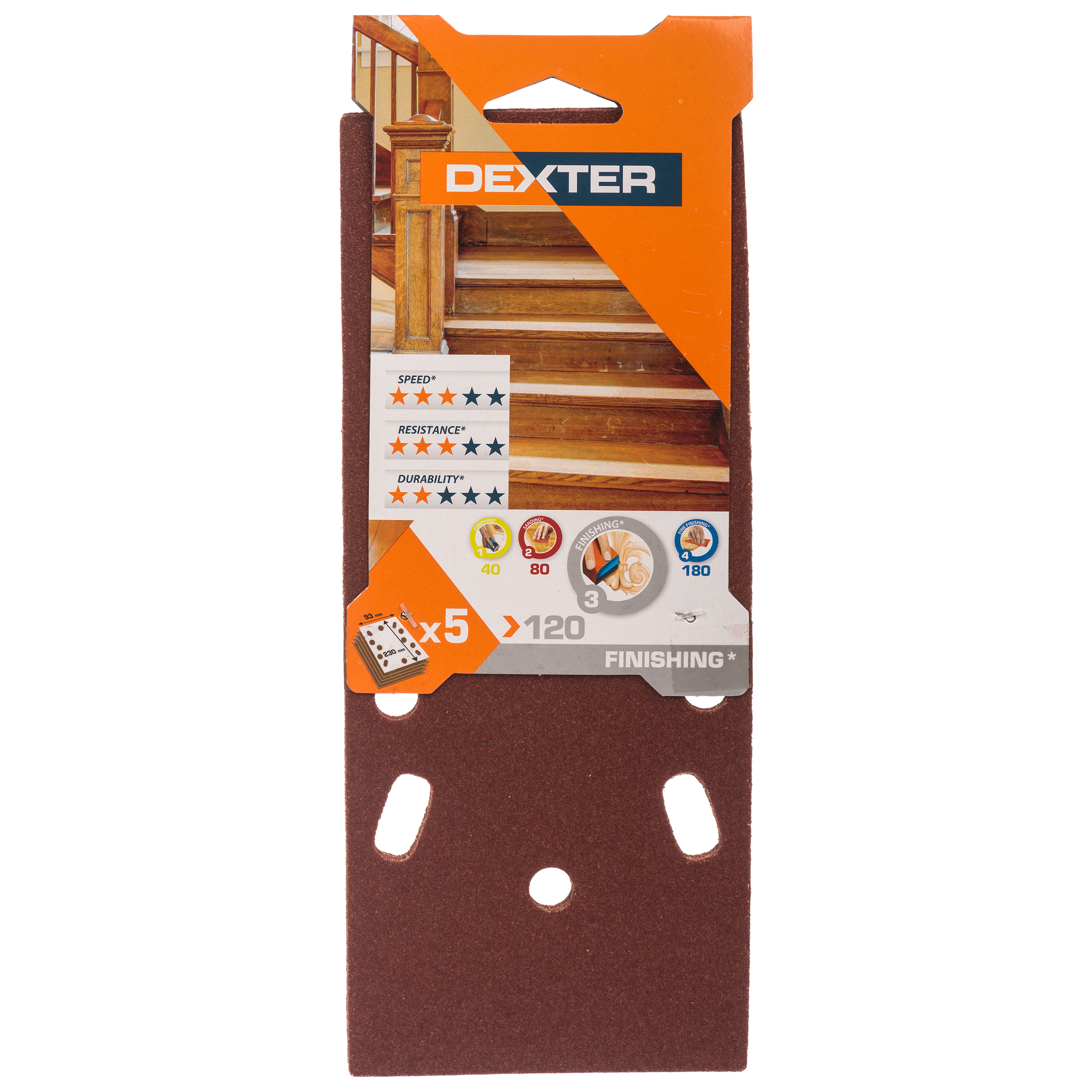 5 patines de lija DEXTER 230x93, grano 120 - 7