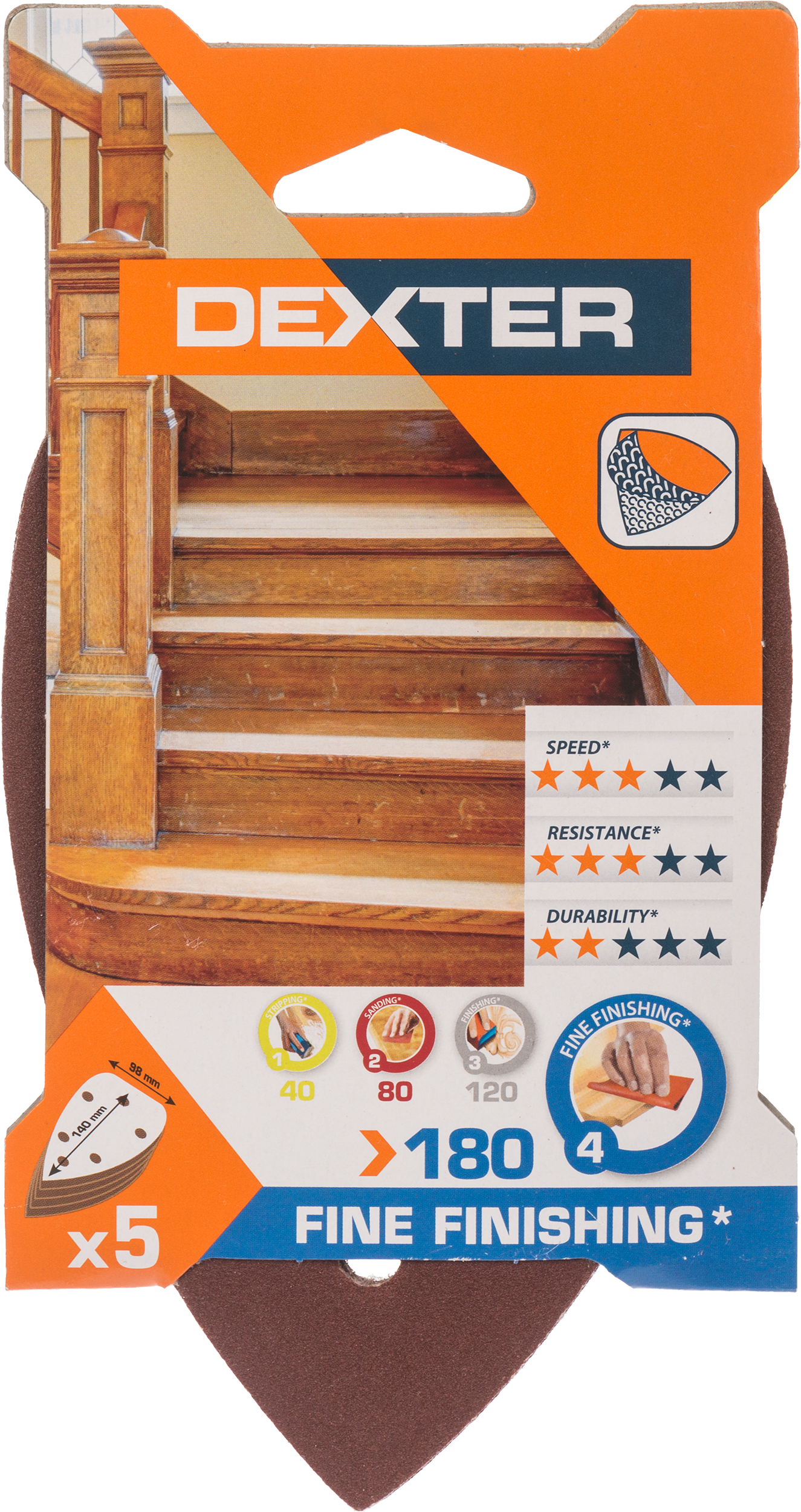 5 lijas para multijadora DEXTER 140x98, grano 180 - 8