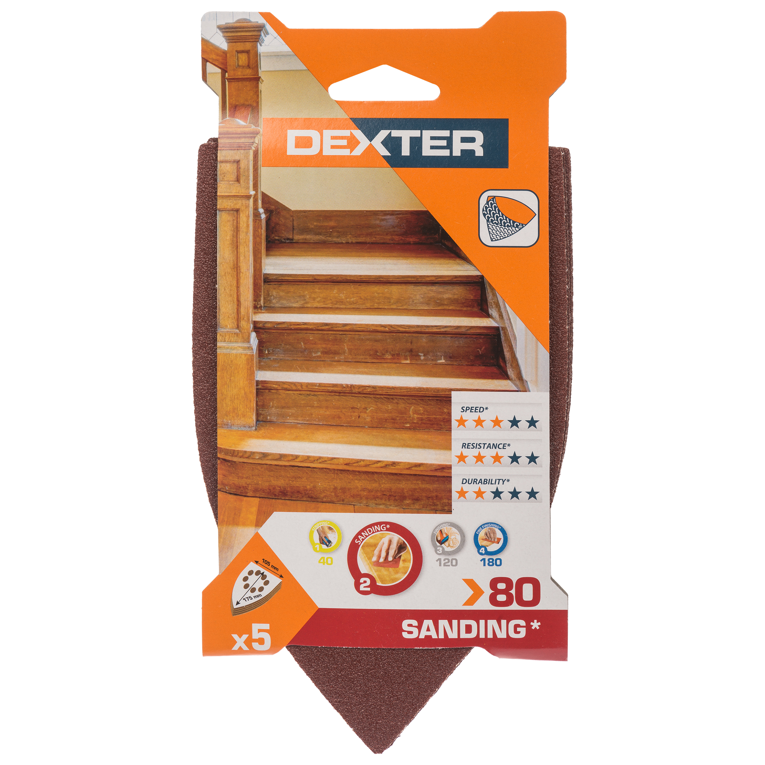 5 lijas para multijadora DEXTER 175x105, grano 80 - 8