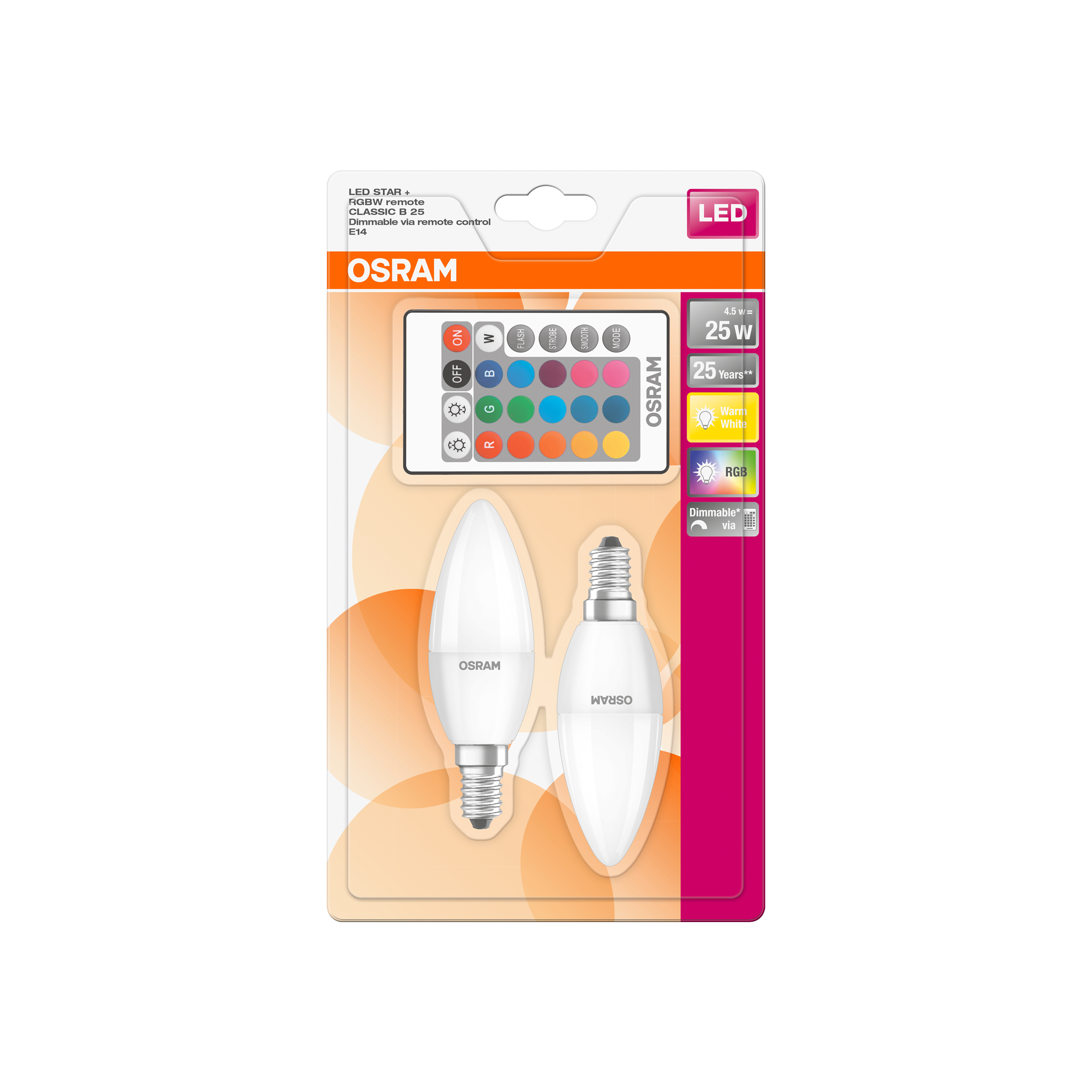 Pack 2 Lâmpadas led smart vela E14 250 lm Osram - 4