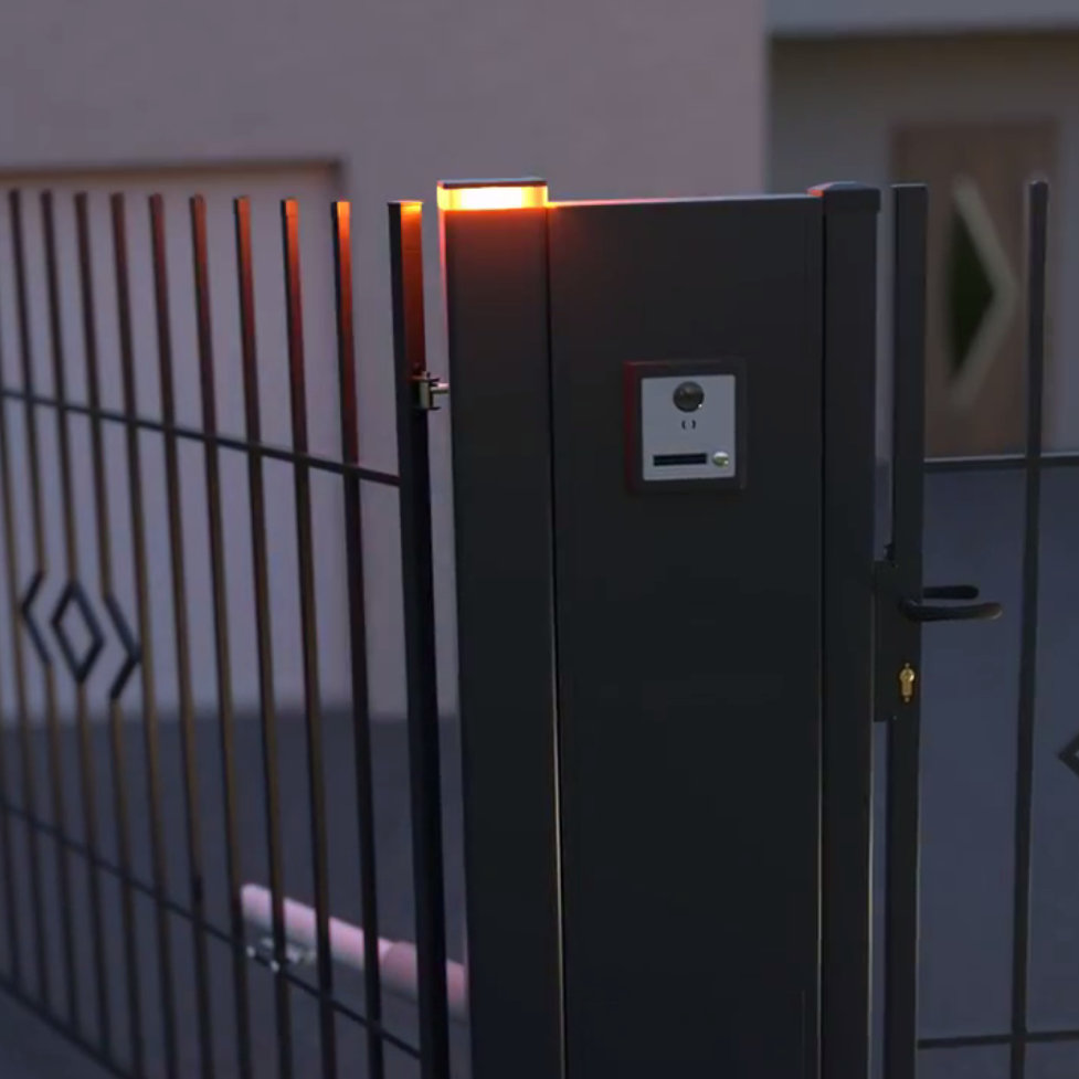 Słupek bramowy z lampą LED 10x10x220 cm antracytowy Polargos - 3