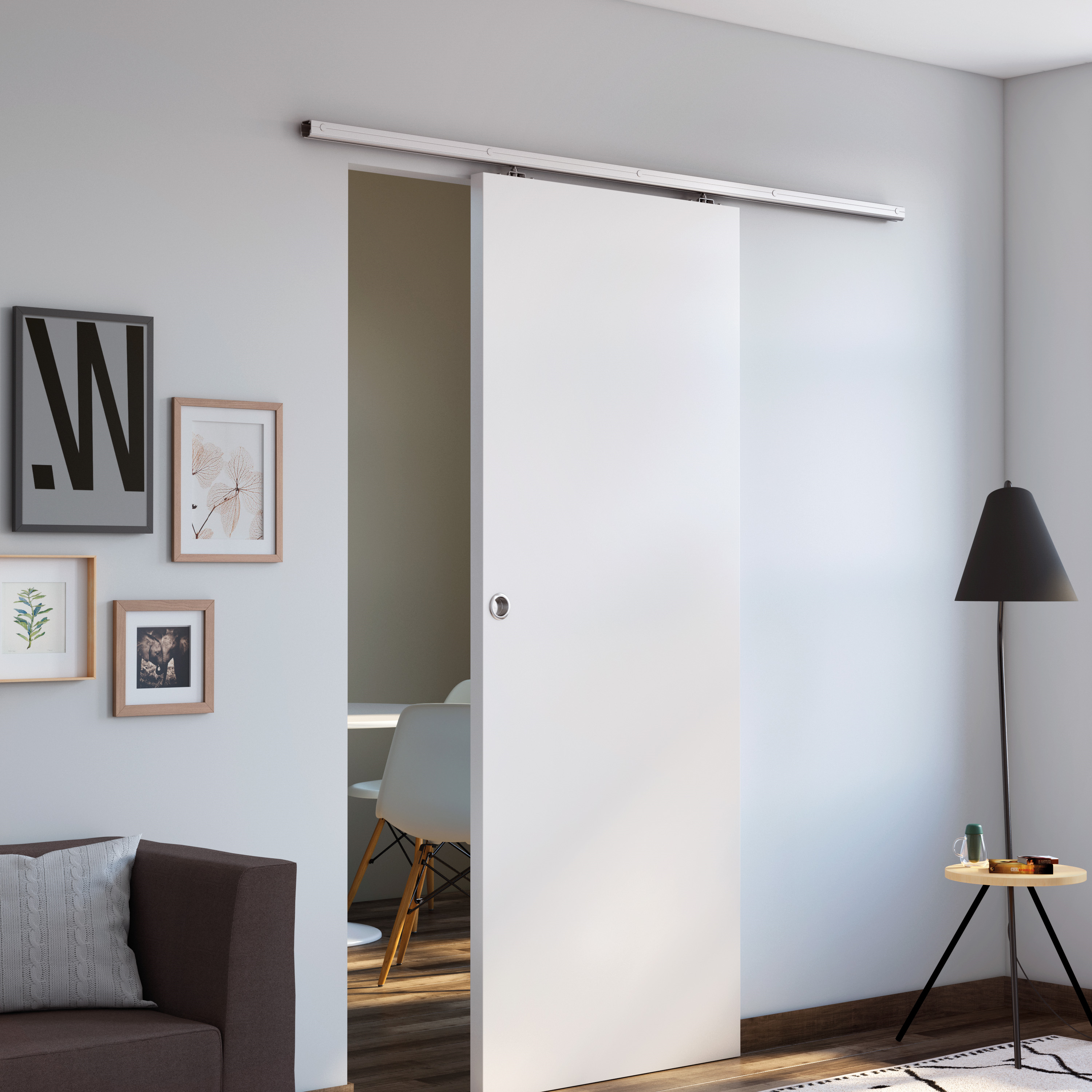 System przesuwny do drzwi przesuwnych aluminiowy z samodomykaczem Belem dł. 186 cm Artens - 3