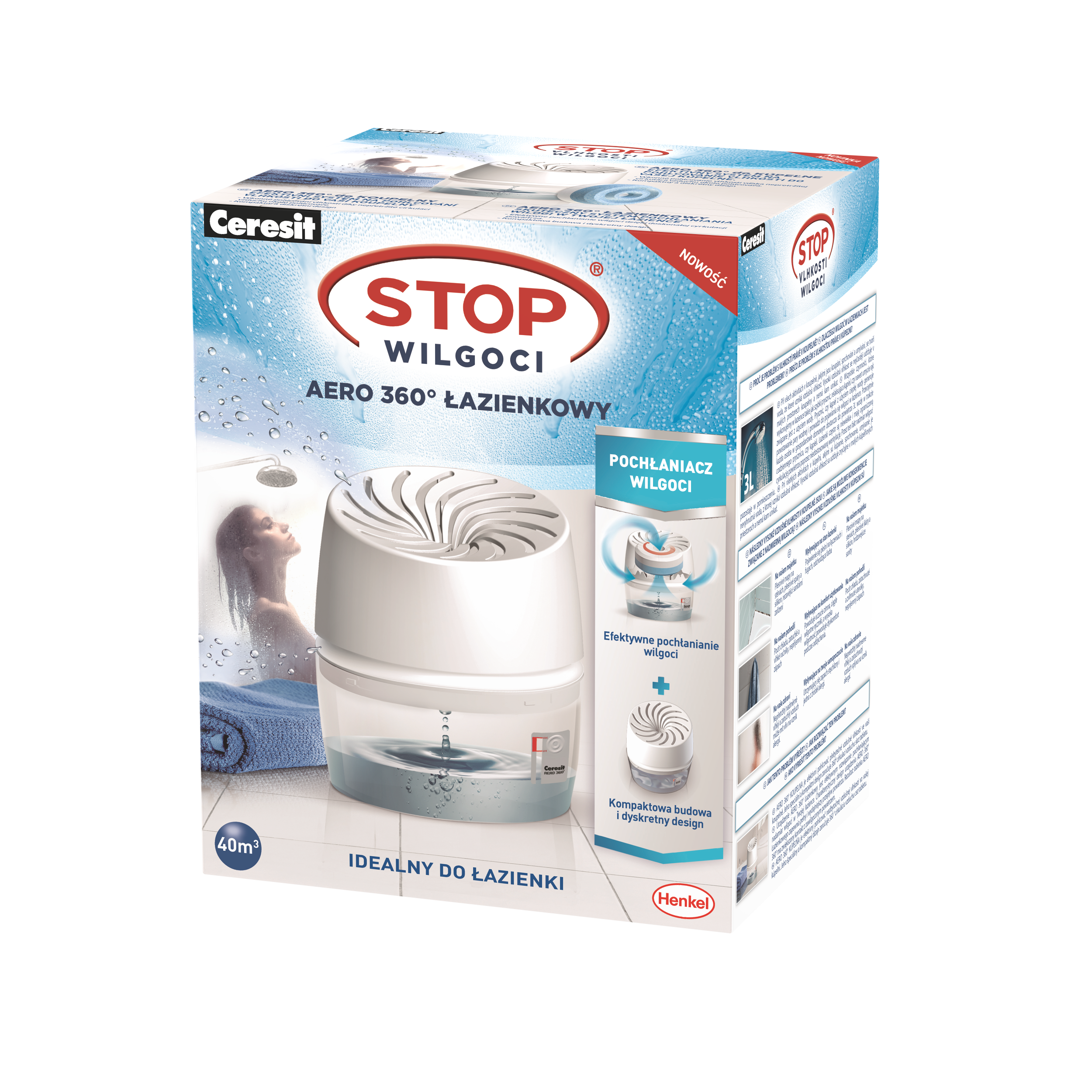Pochłaniacz wilgoci STOP WILGOCI AERO 360 ŁAZIENKOWY 450 g CERESIT