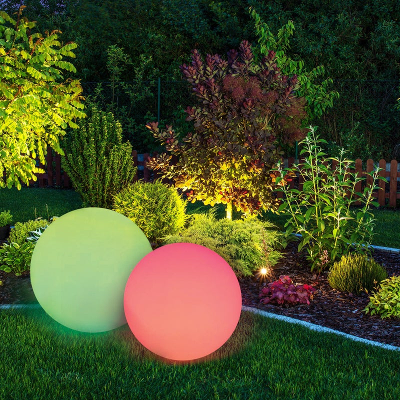 Lampa solarna Kula RGB z pilotem 30 cm IP65 biała Polux