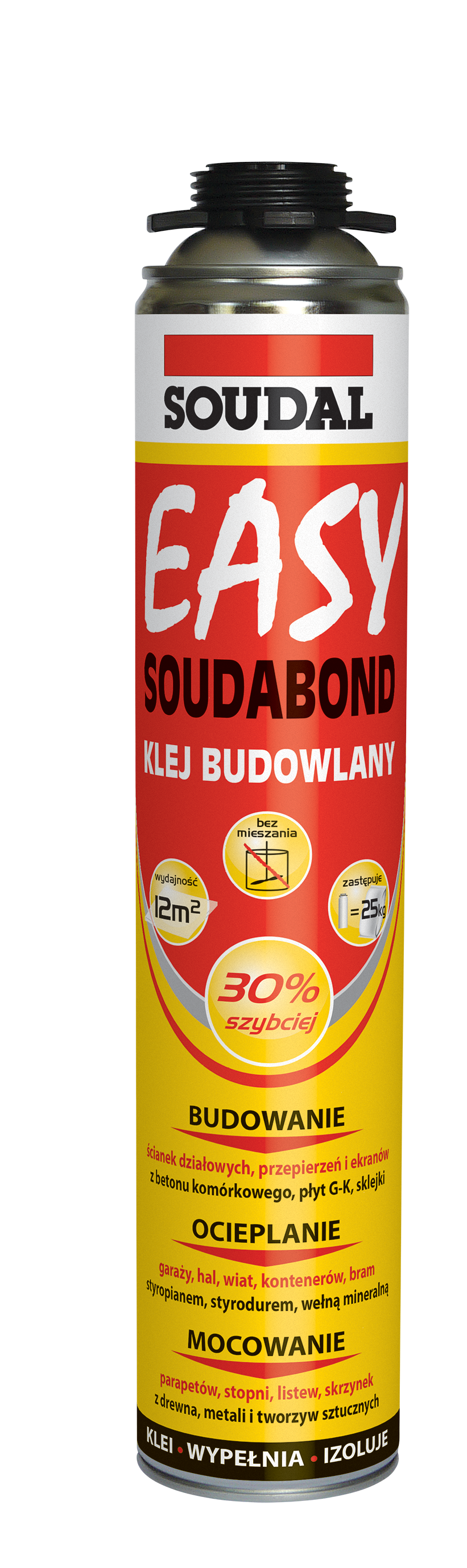 Klej budowlany pistoletowy SOUDABOND EASY 750 ml SOUDAL - 2