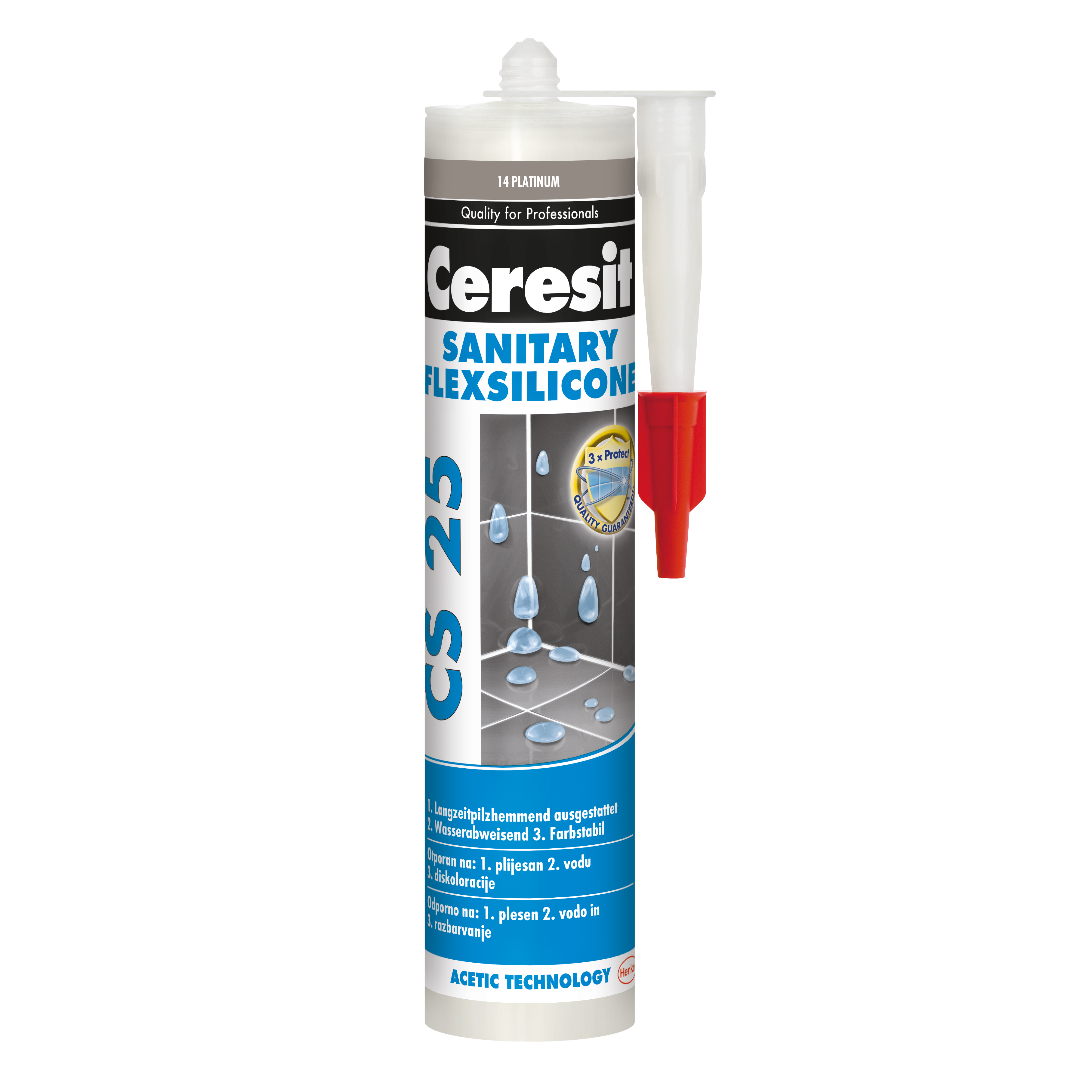 Silikon sanitarny  CS-25 280 ml  Platinum 14 Ceresit - 2