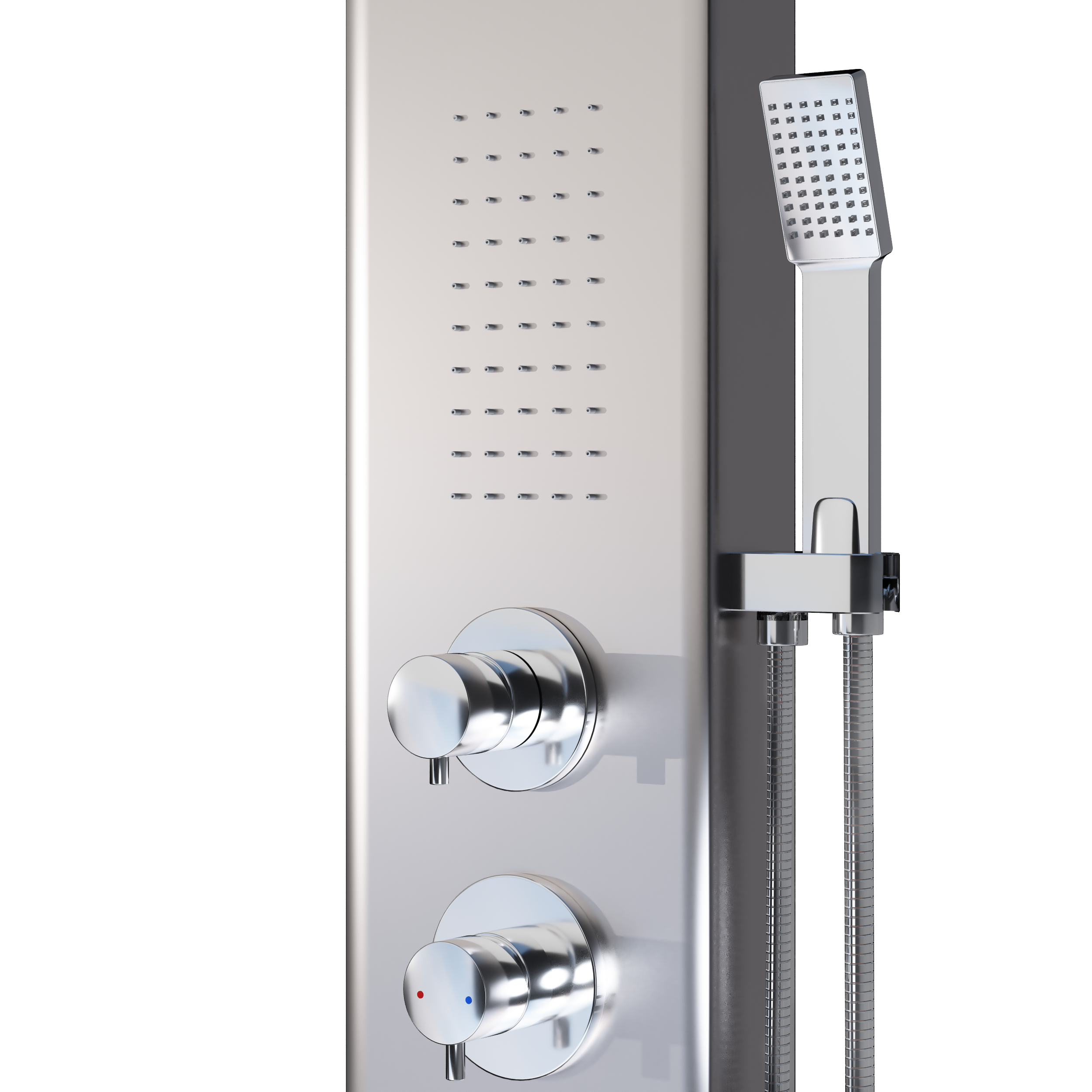 Columna de ducha hidromasaje monomando SENSEA Icone 2 gris cromado  brillante - 9