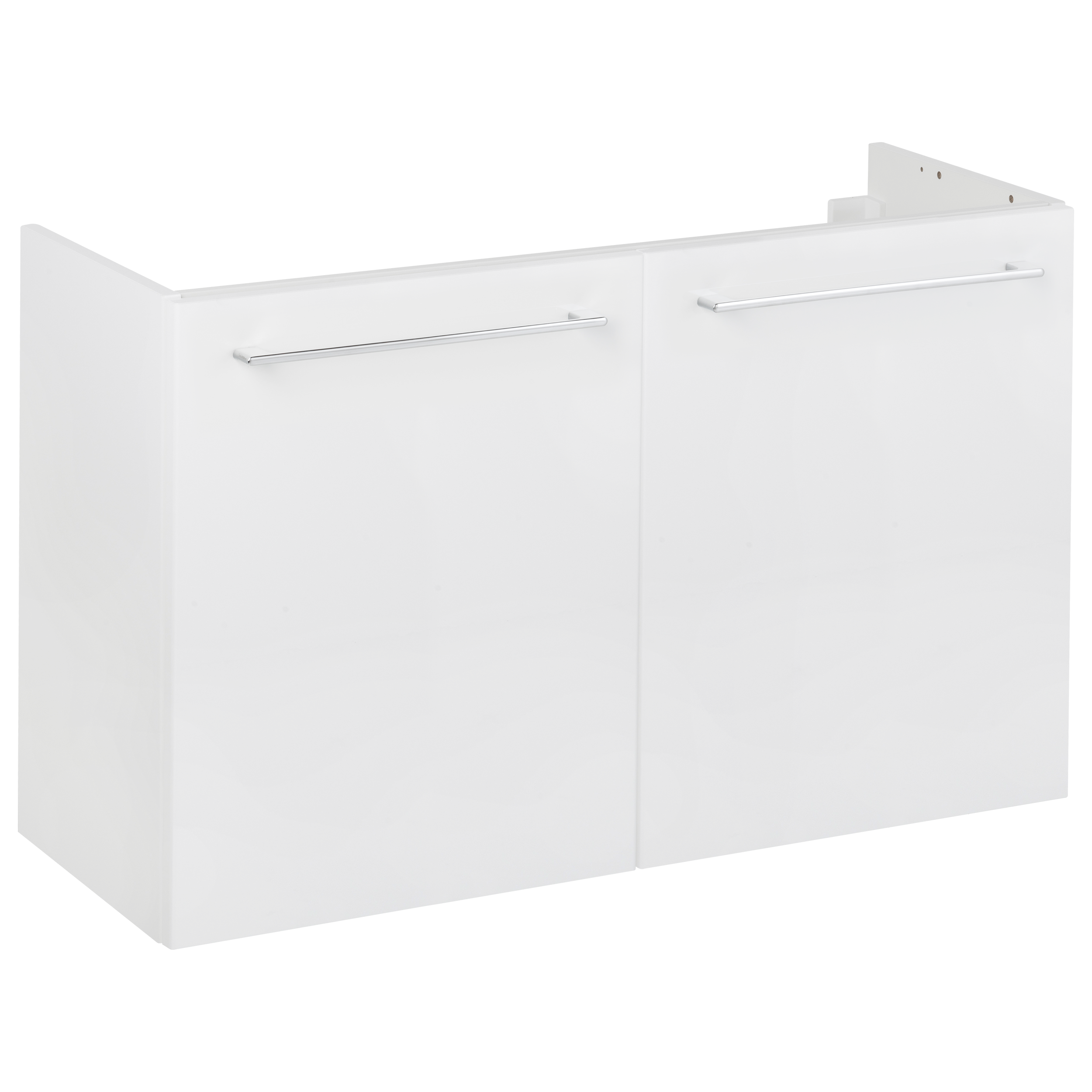 Mobile da bagno sospeso sotto lavabo L 90 x H 58 x P 33 cm bianco laminato lucido, 2 ante SENSEA Remix - 5