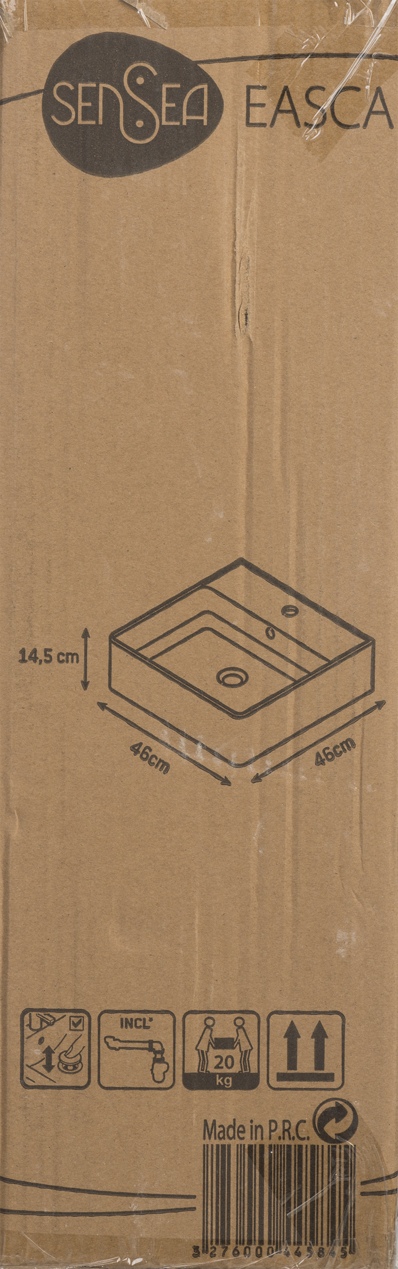 Lavabo da appoggio SENSEA quadrato in ceramica L 46 x H 14.5 x P 46 cm bianco lucido - 9