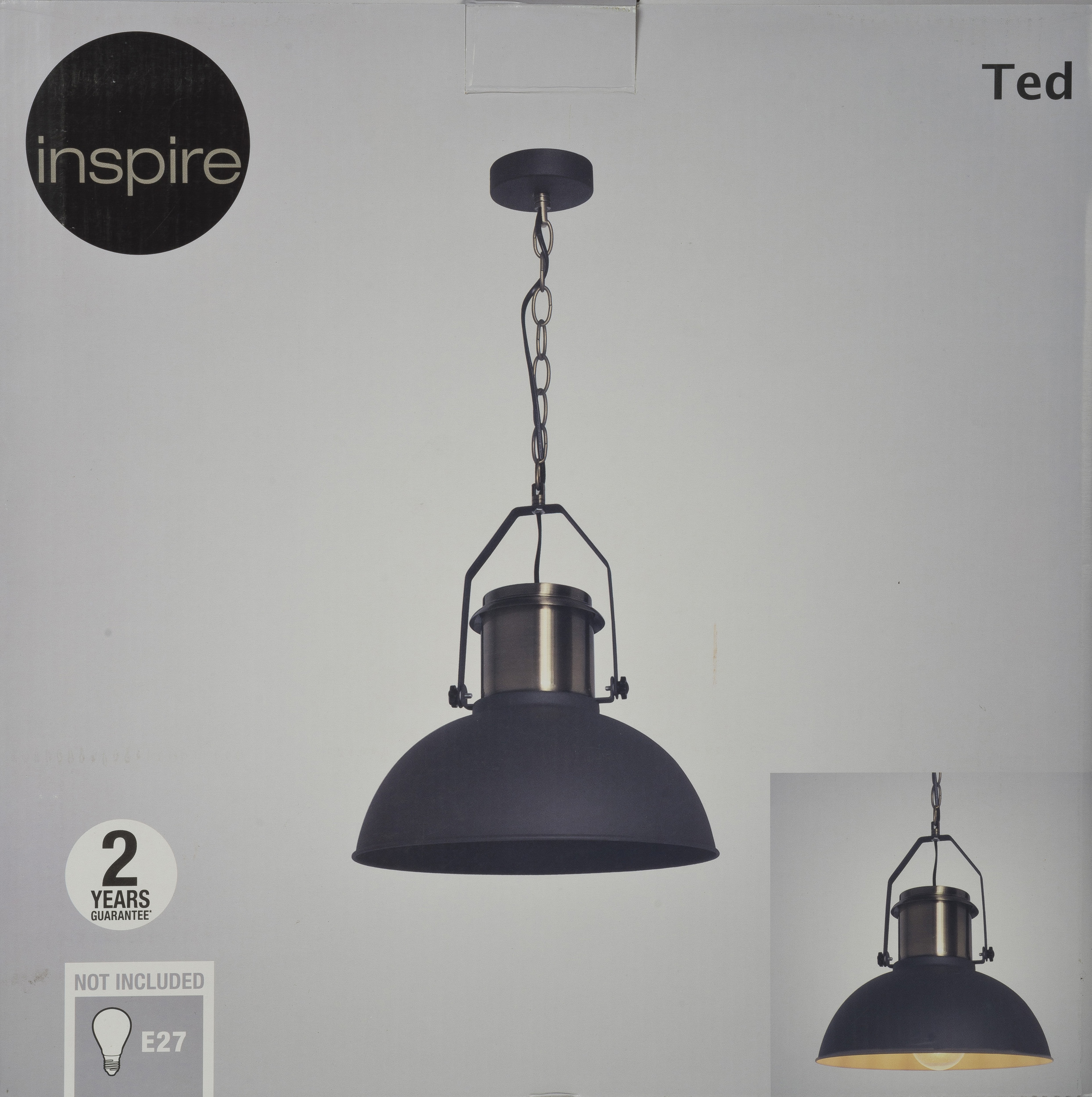Lampa wisząca Ted czarno-złota E27 Inspire - 10