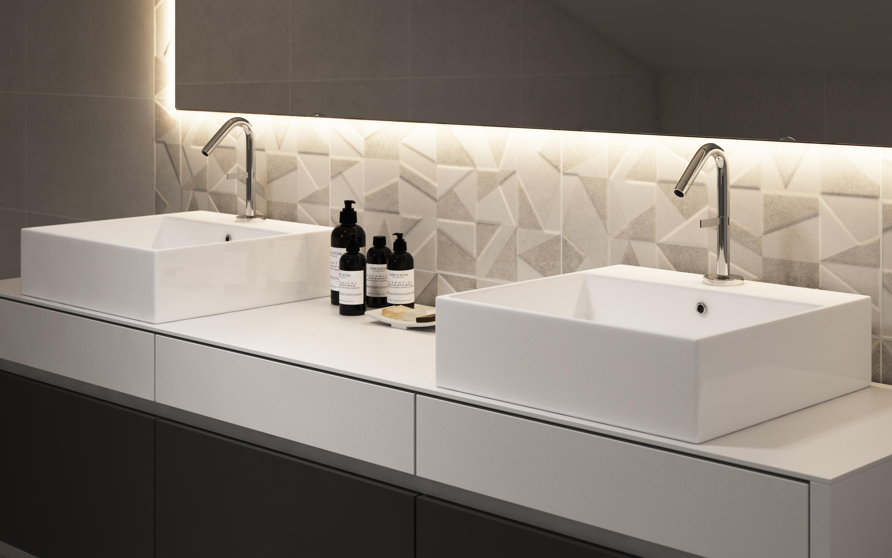 Lavabo da appoggio SENSEA quadrato in ceramica L 46 x H 14.5 x P 46 cm bianco lucido - 2