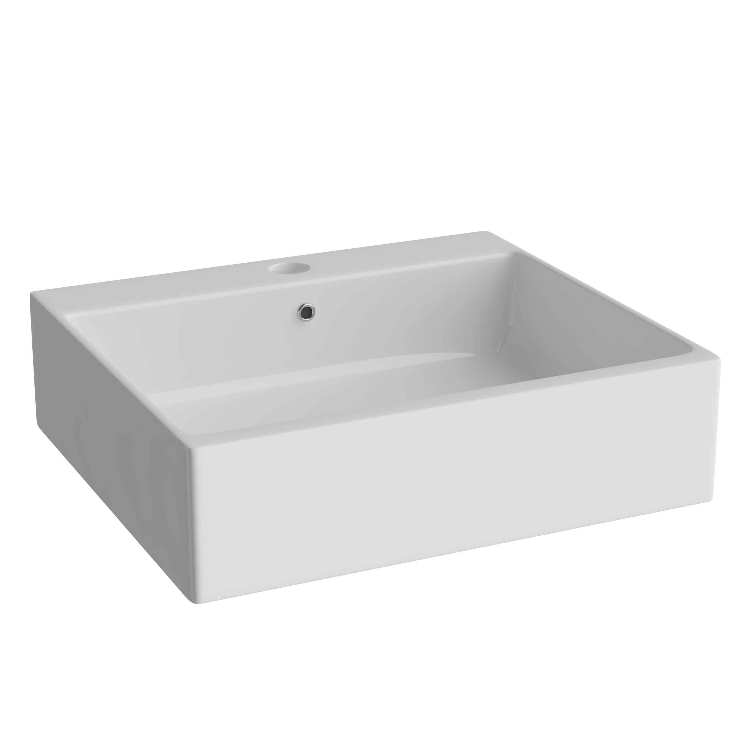 Lavabo da appoggio SENSEA quadrato in ceramica L 46 x H 14.5 x P 46 cm bianco lucido - 6
