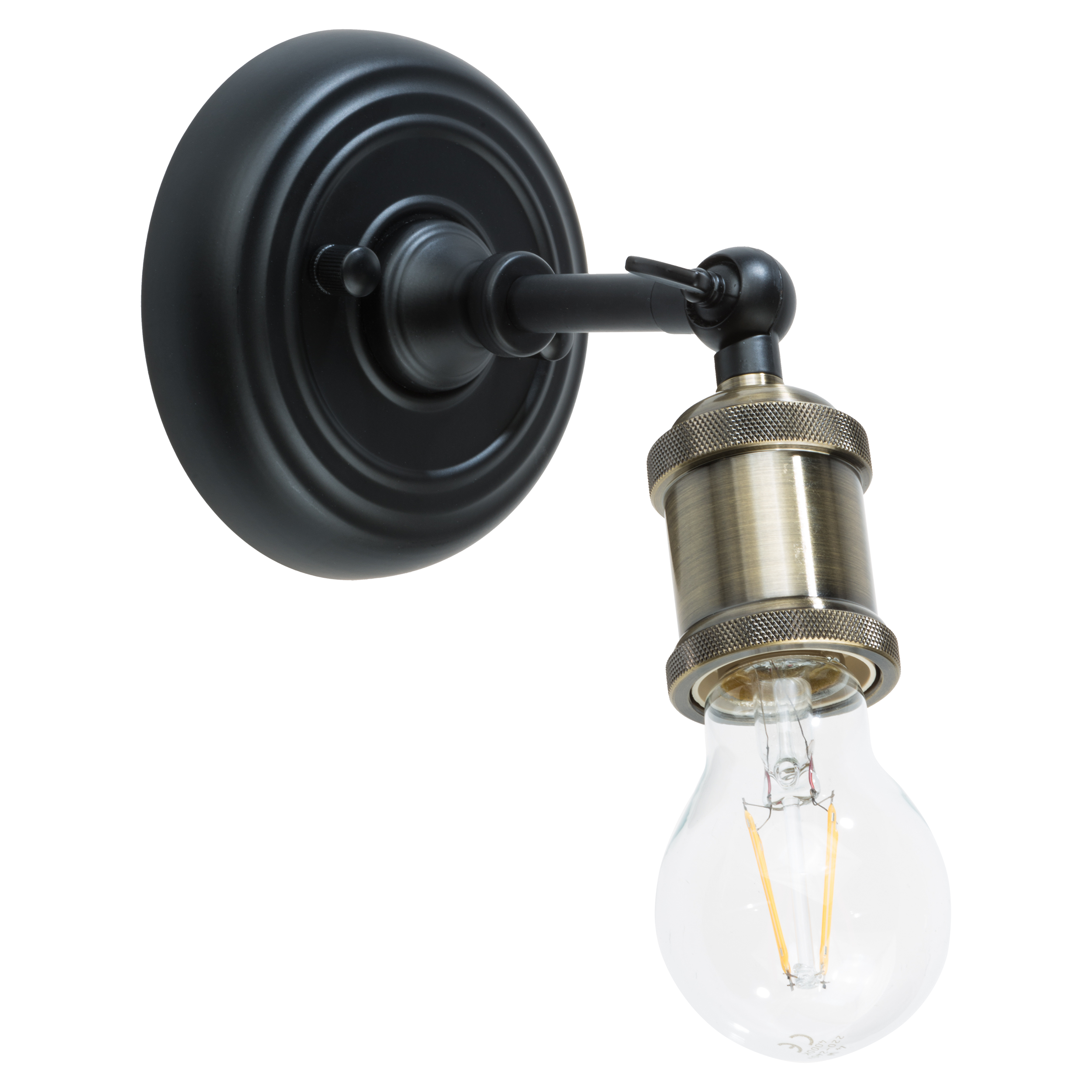 Kinkiet Braccio czarny mosiądz E27 Inspire - 2