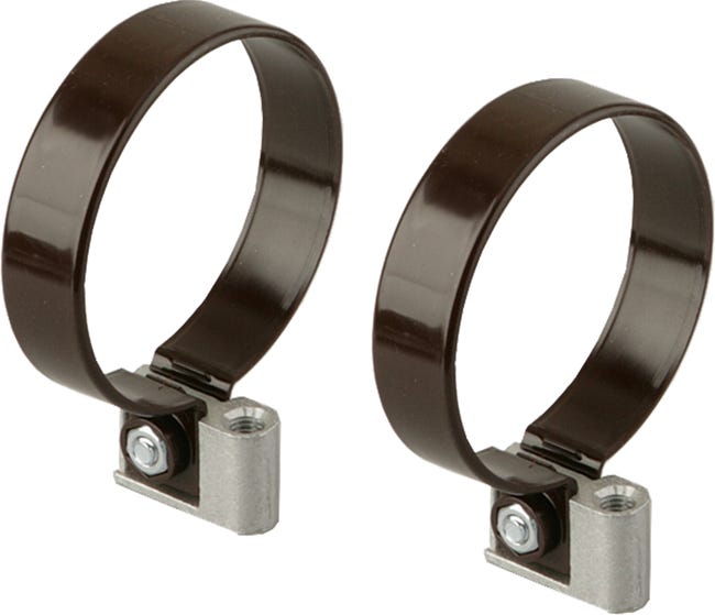 Obejma zaciskowa do rynny 53 mm brazowa 2 szt marley 45984295