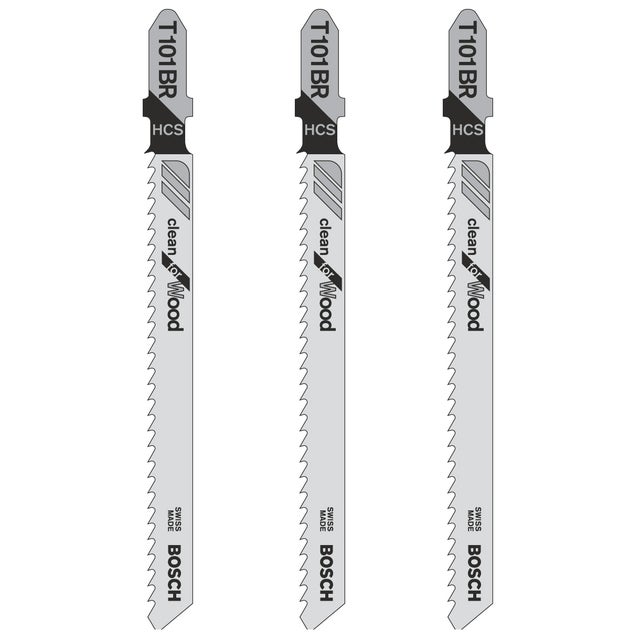 Brzeszczot do wyrzynarki T do drewna 3 - 30 mm Clean for wood T101BR 3 szt. BOSCH