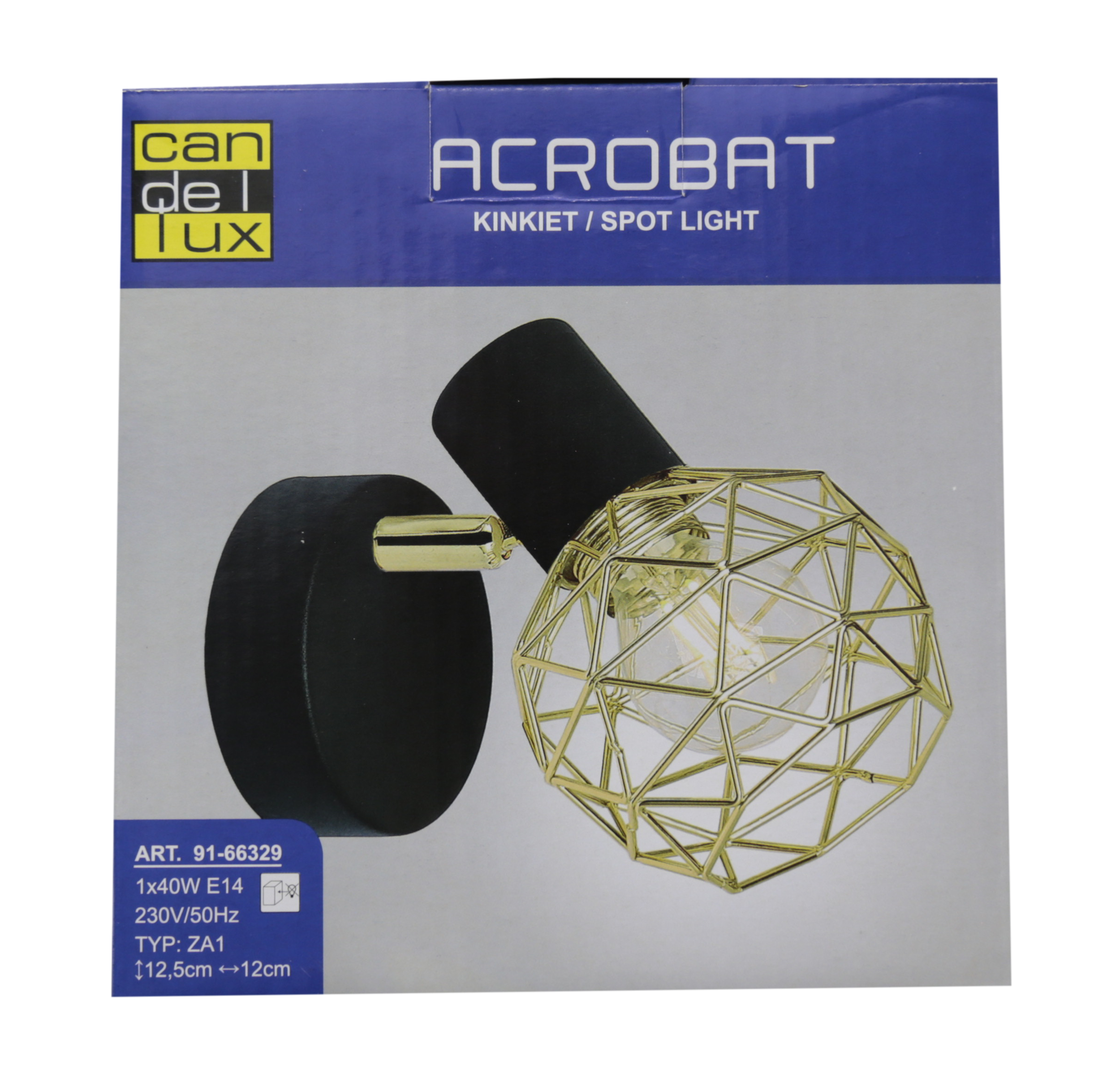 Reflektorek ACROBAT czarno-złoty E14 CANDELLUX - 4