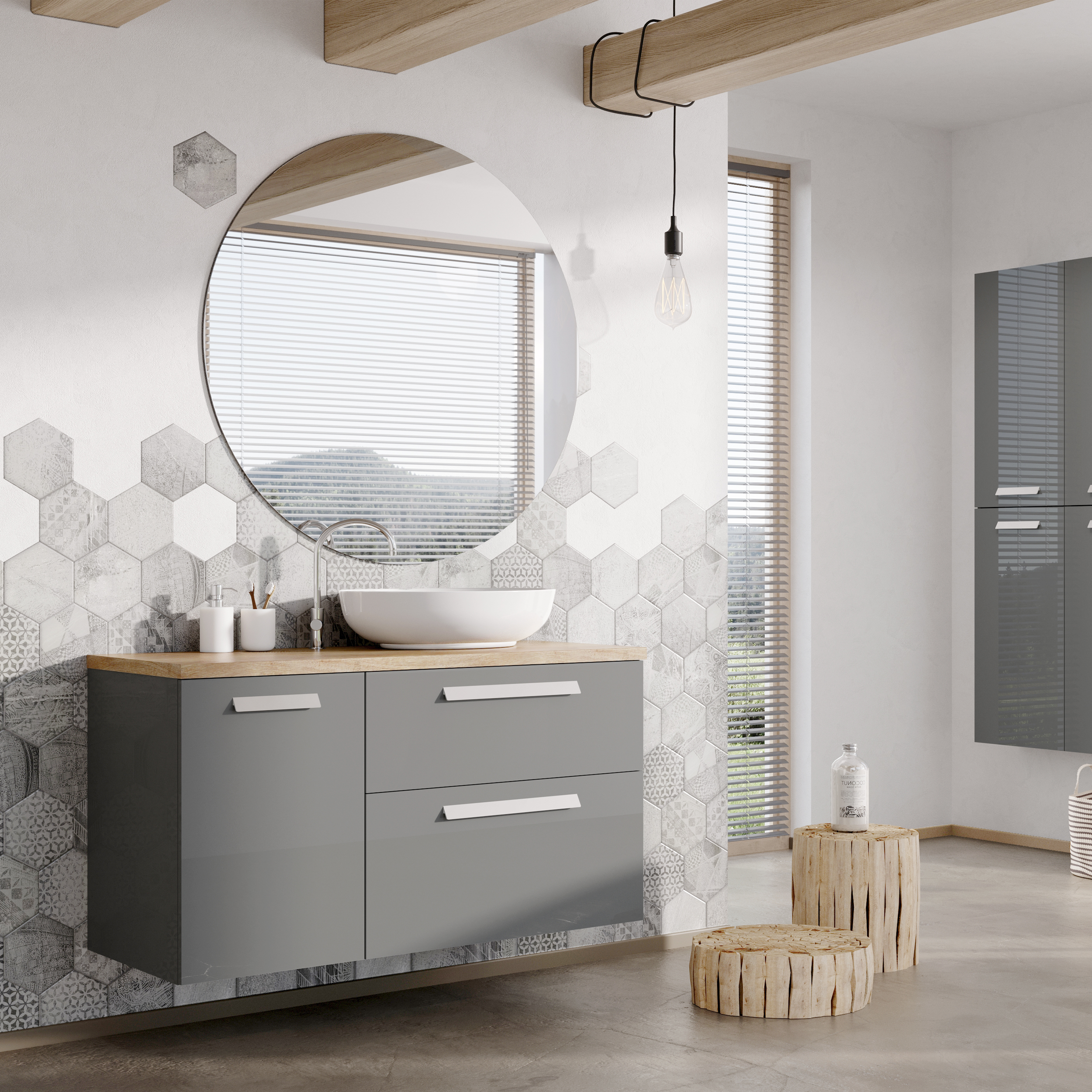 Lustro bez oświetlenia BULAJ 60 x 60 cm SENSEA - 9