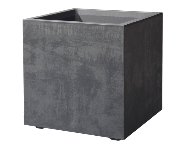 Maceta cuadrada de polipropileno DEROMA Cubo Millennium 39 x 39 x 39 cm gris