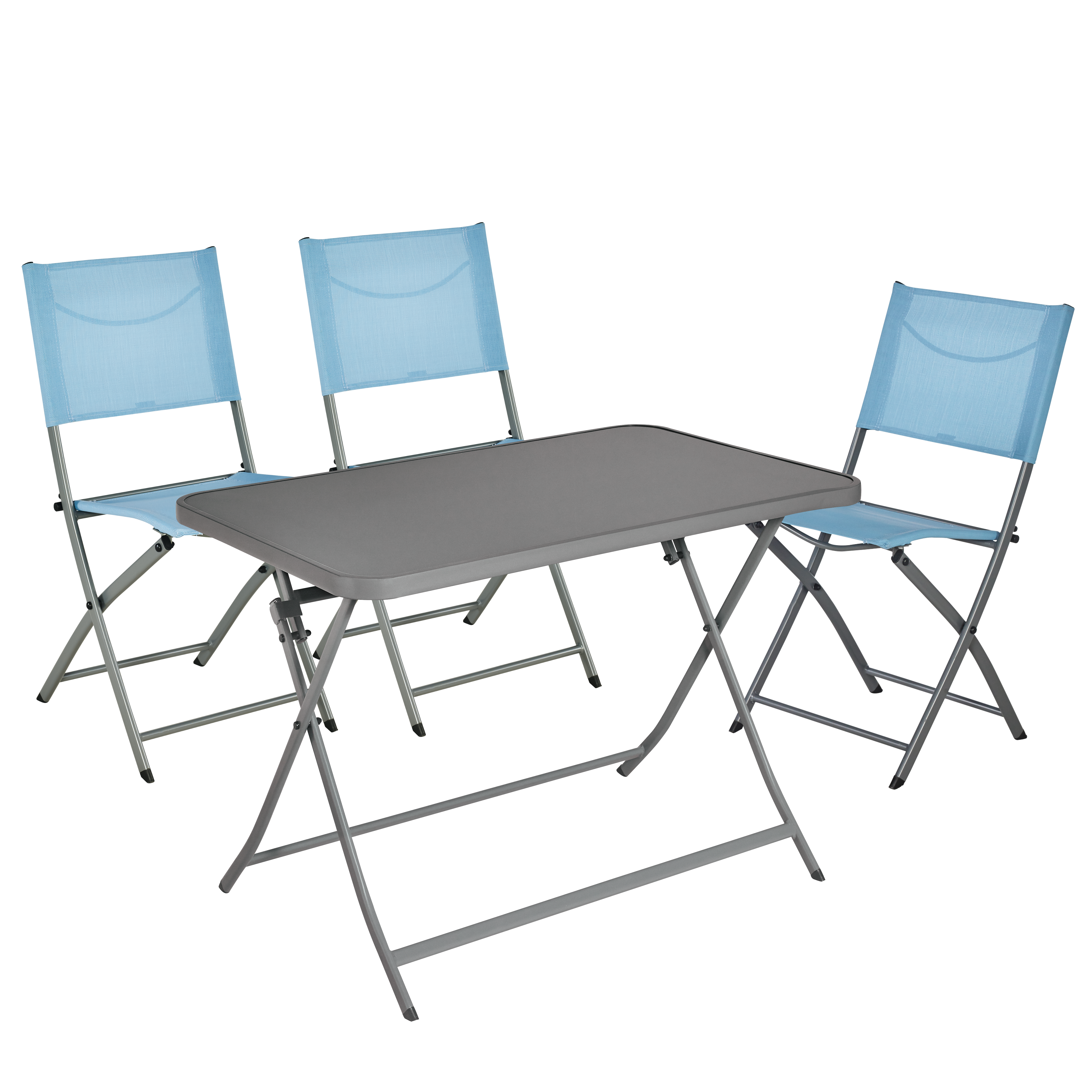 Mesa de jardín plegable de acero Emys gris de 70x110x72 cm - 44