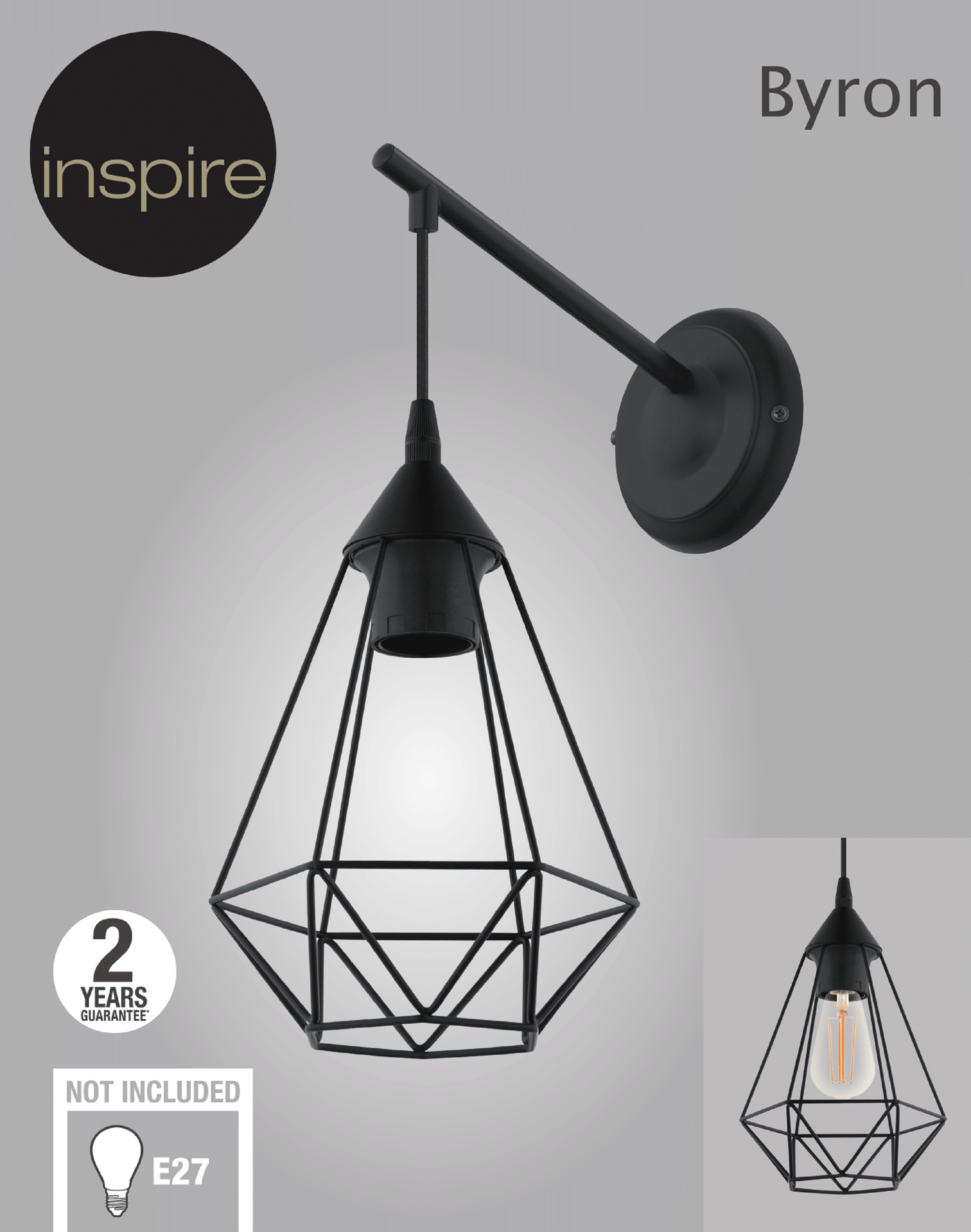 Kinkiet BYRON czarny E27 INSPIRE - 9