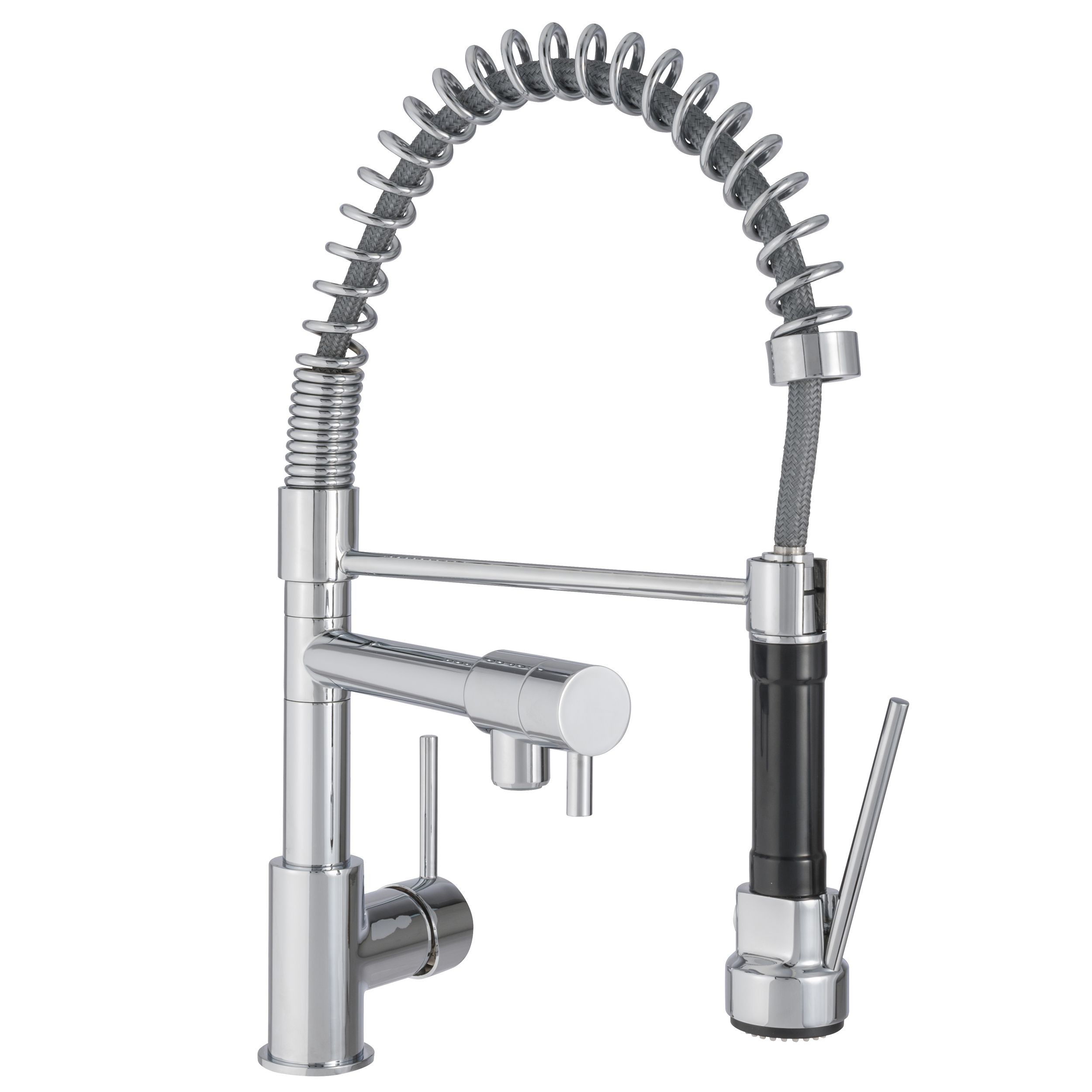 Grifo de cocina monomando con cano ducha DELINIA Alain cromado Leroy Merlin