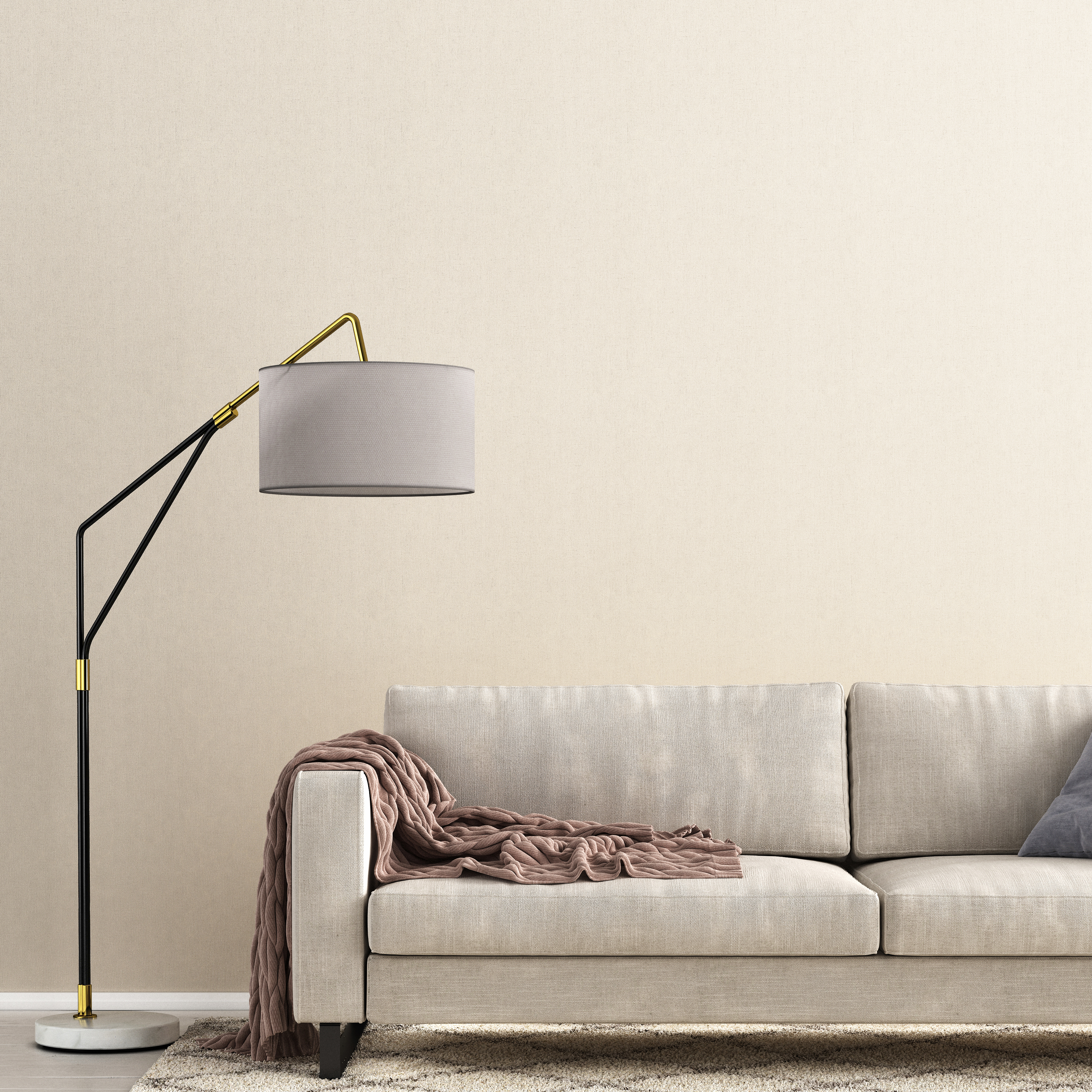 Papel pintado vinilo aplicación cola en pared liso carolyn trench beige inspire 53cmx10.05m superlavable apto para cocinas o baños