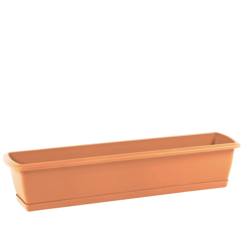 Skrzynka balkonowa 80x18.4 cm terakota z podstawką Prosperplast