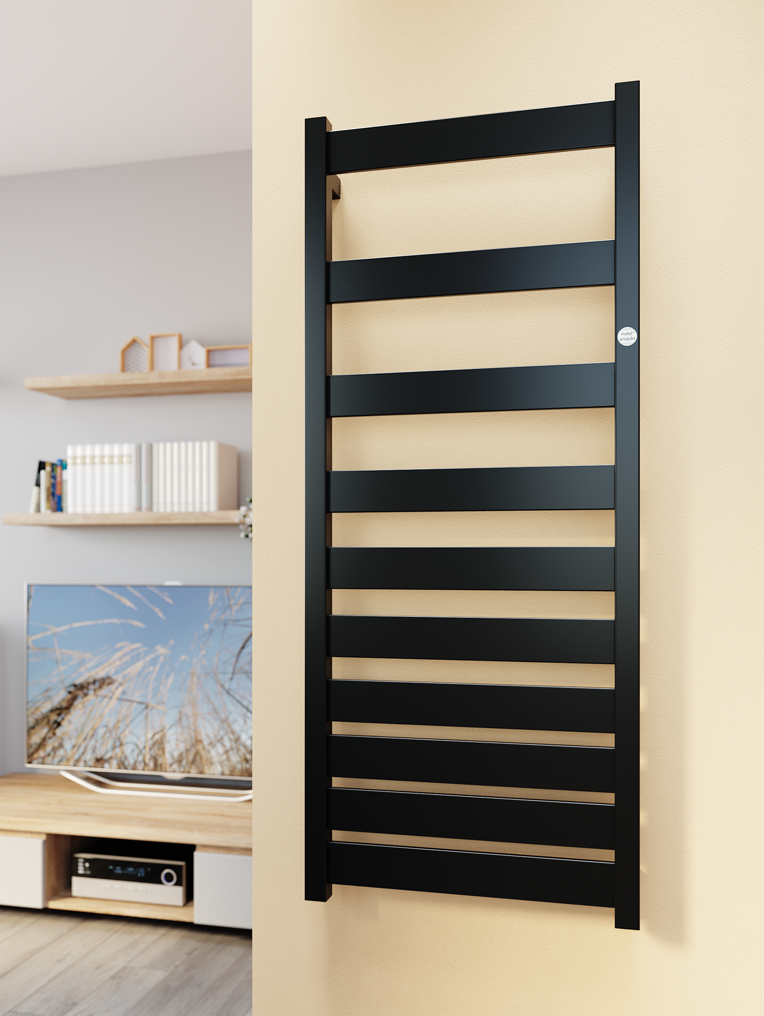 Grzejnik STRIPS 75x50 cm Czarny D 326W Roz 47cm 5 Bar INSTAL PROJEKT - 3