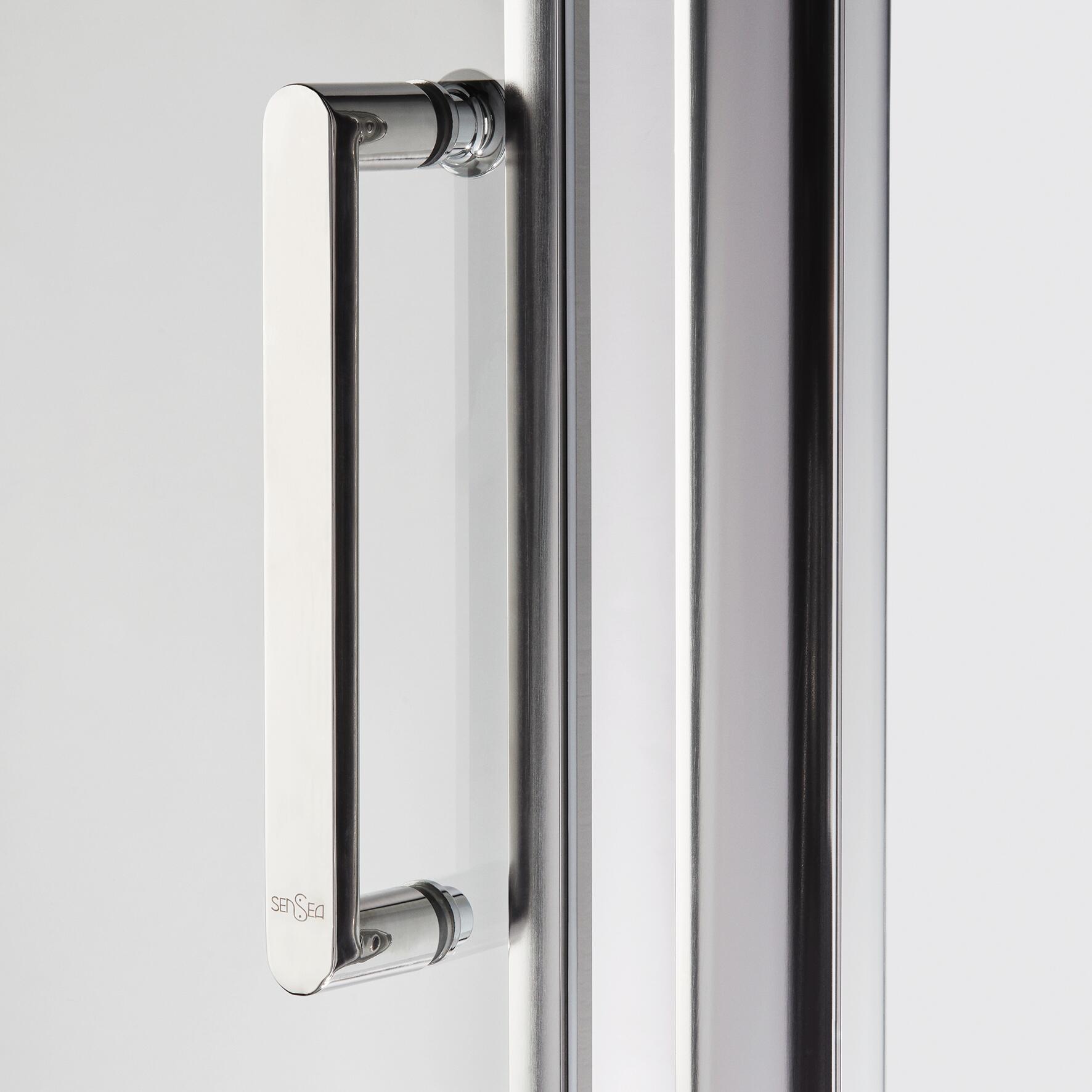 Porta doccia battente Quad, L 90.5 cm x H 190 cm x SP 6 mm, profilo argento - 6