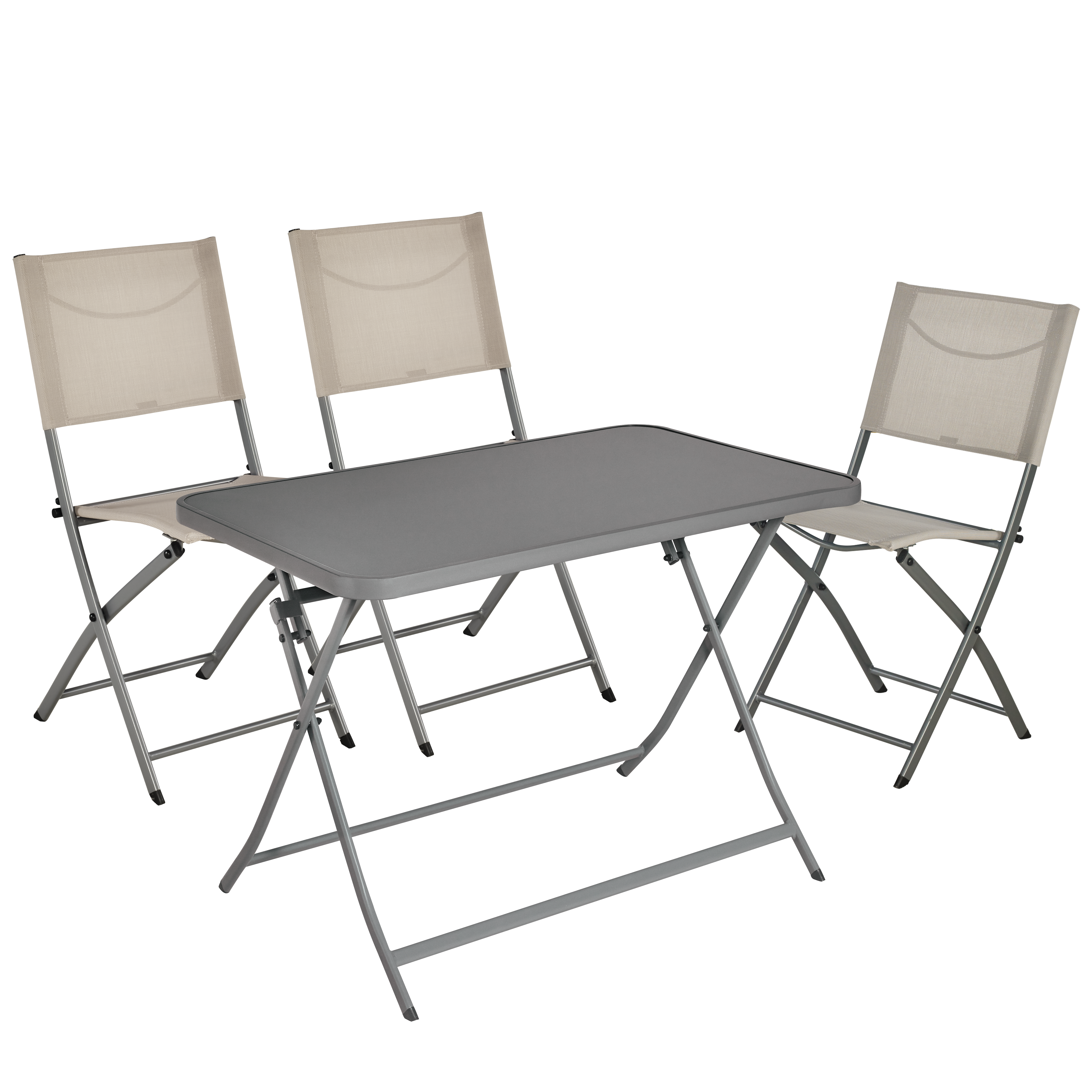Mesa de jardín plegable de acero Emys gris de 70x110x72 cm - 43