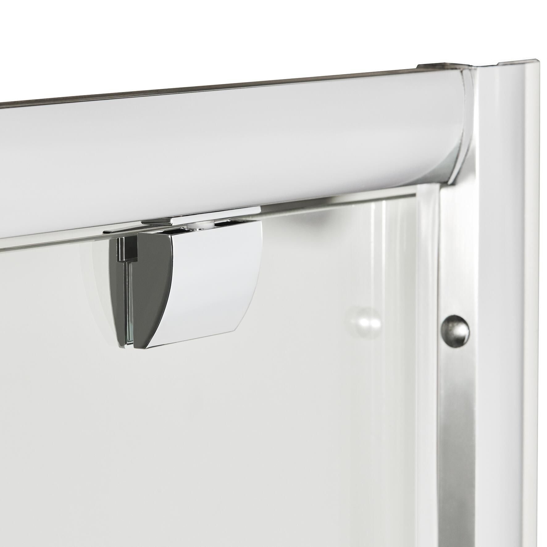 Porta doccia battente Quad, L 90.5 cm x H 190 cm x SP 6 mm, profilo argento - 5