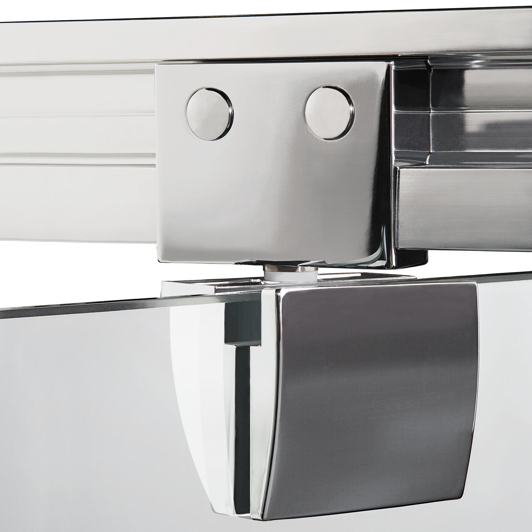 Porta doccia battente Quad, L 90.5 cm x H 190 cm x SP 6 mm, profilo argento - 4