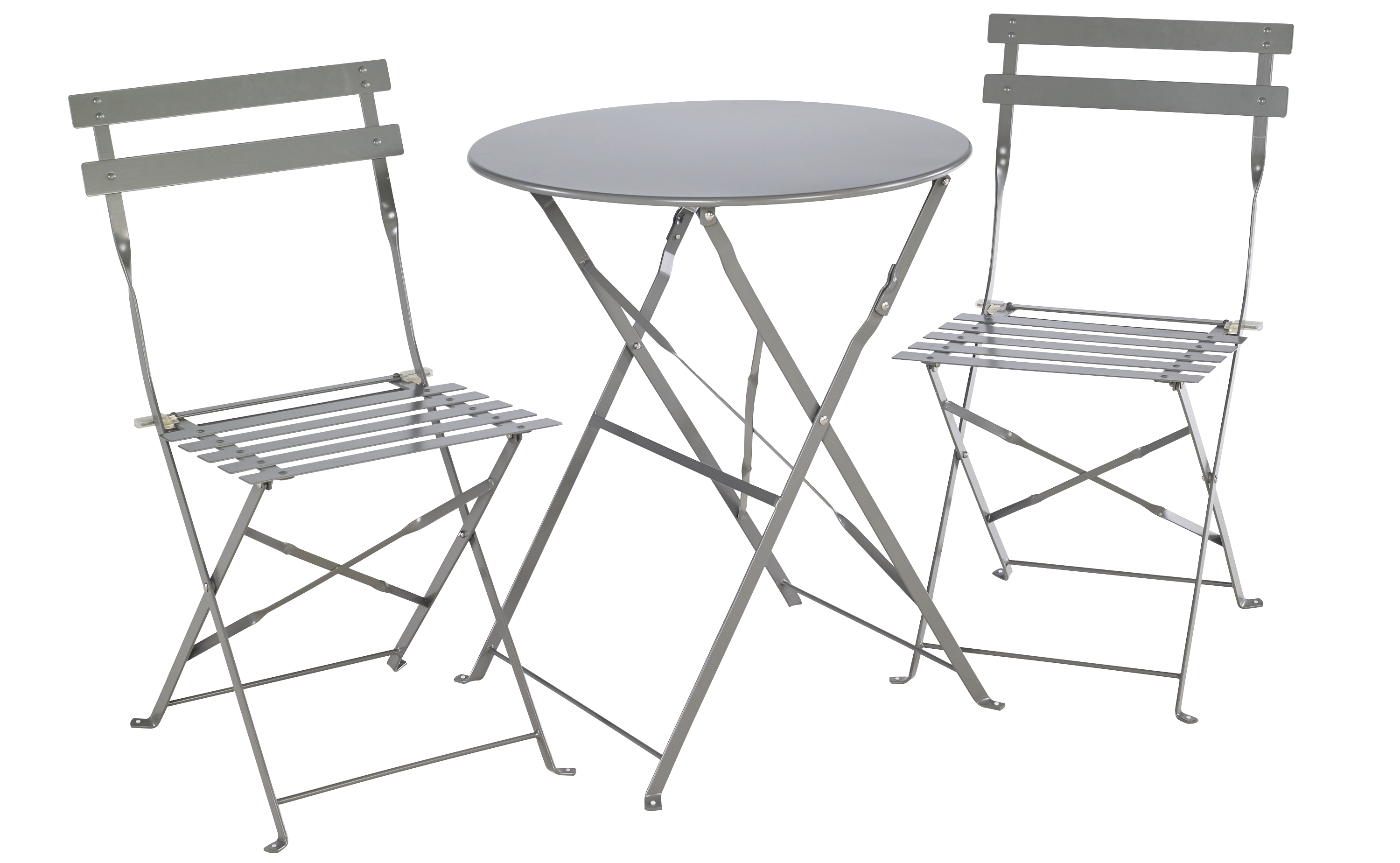 Tavolo da pranzo per giardino pieghevole Flora NATERIAL struttura e superficie in acciaio grigio per 2 persone 60x60cm - 3