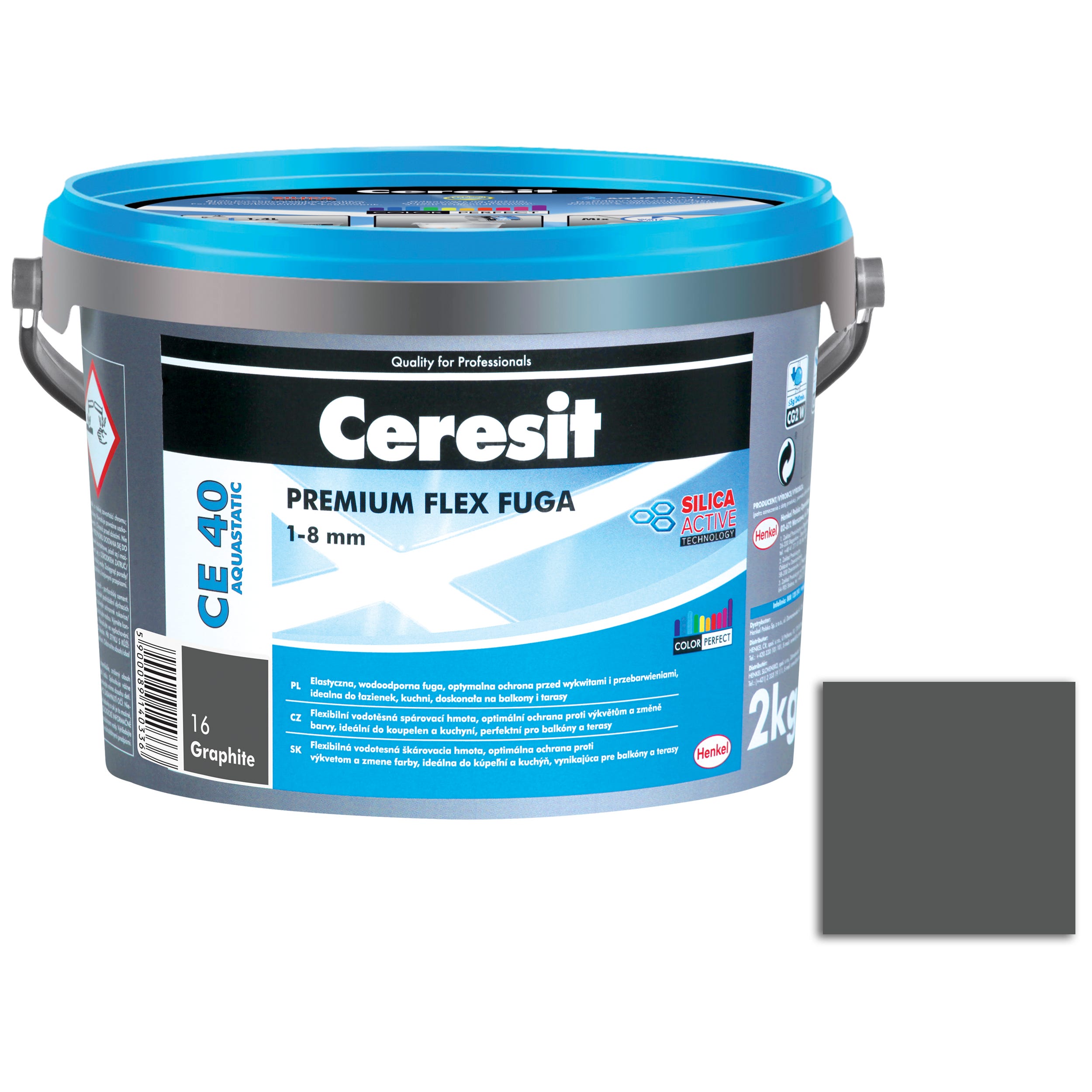 Fuga cementowa wodoodporna CE40 16 grafitowy 2 kg Ceresit - Leroy Merlin