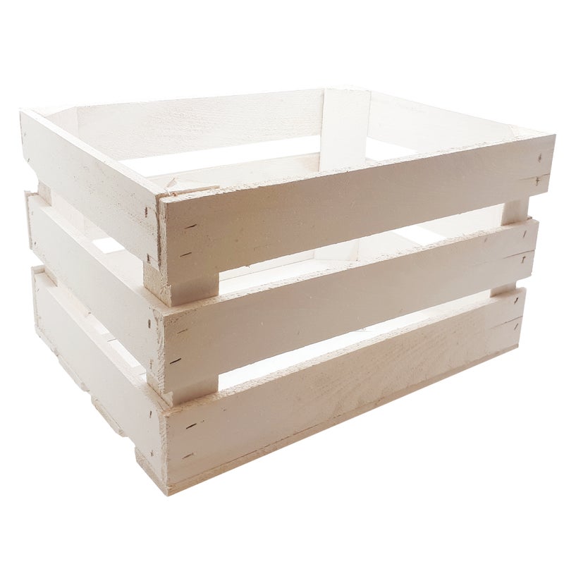 Skrzynka ogrodowa 40x30 cm drewniana biała Tajemniczy Ogród