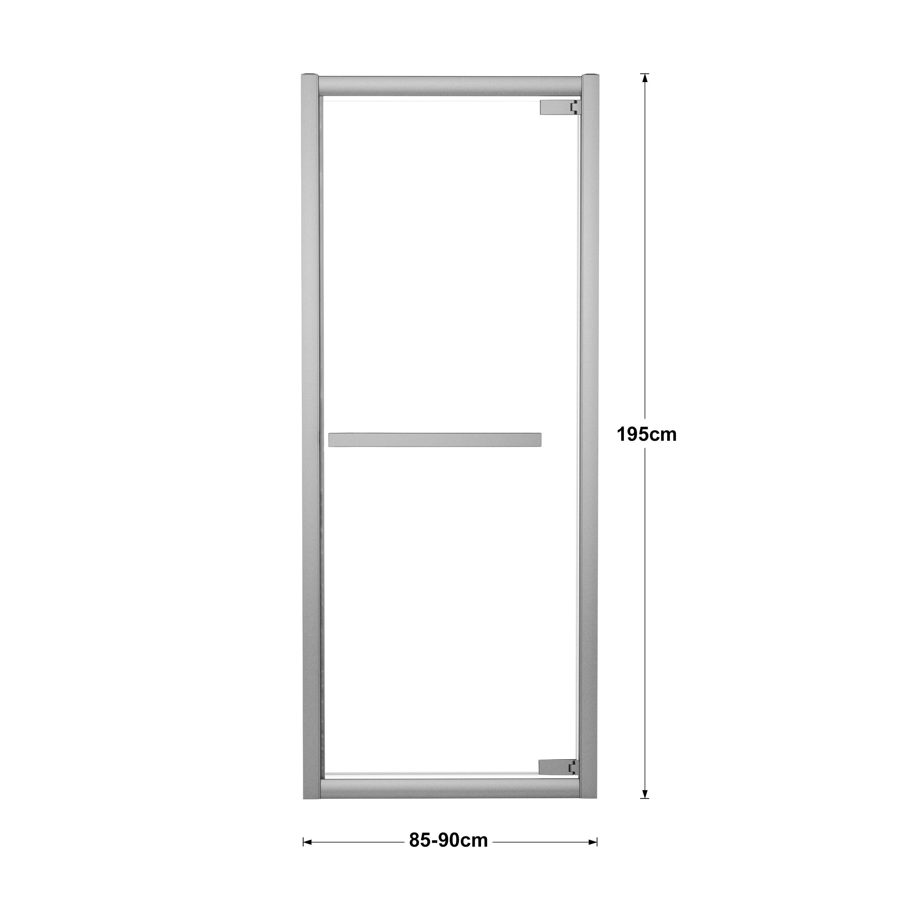 Porta doccia saloon L 85-90 cm x H 195 cm per nicchia in vetro trasparente SP. 8 mm, profilo lucido cromo, serie Namara - 4