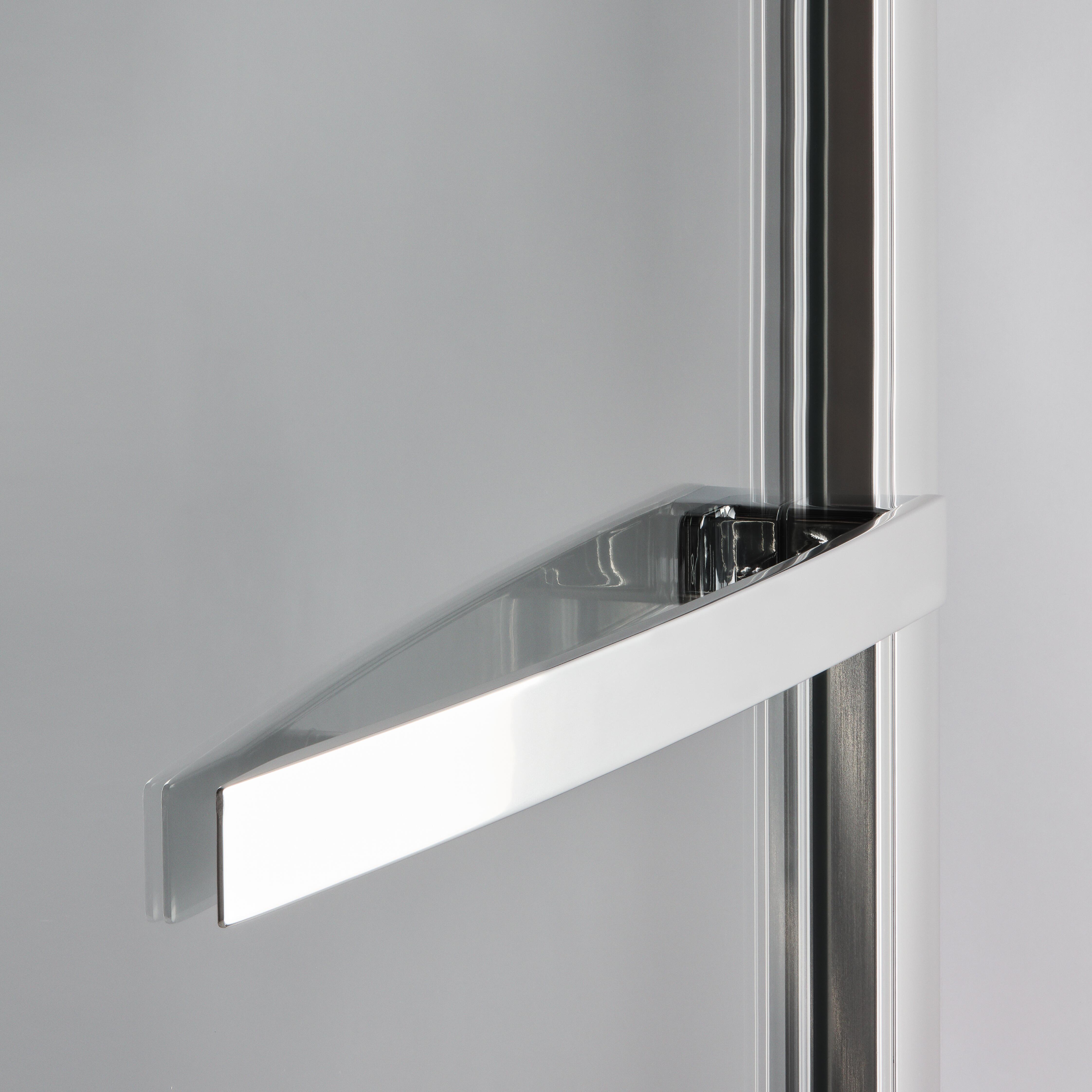 Porta doccia saloon L 85-90 cm x H 195 cm per nicchia in vetro trasparente SP. 8 mm, profilo lucido cromo, serie Namara - 3