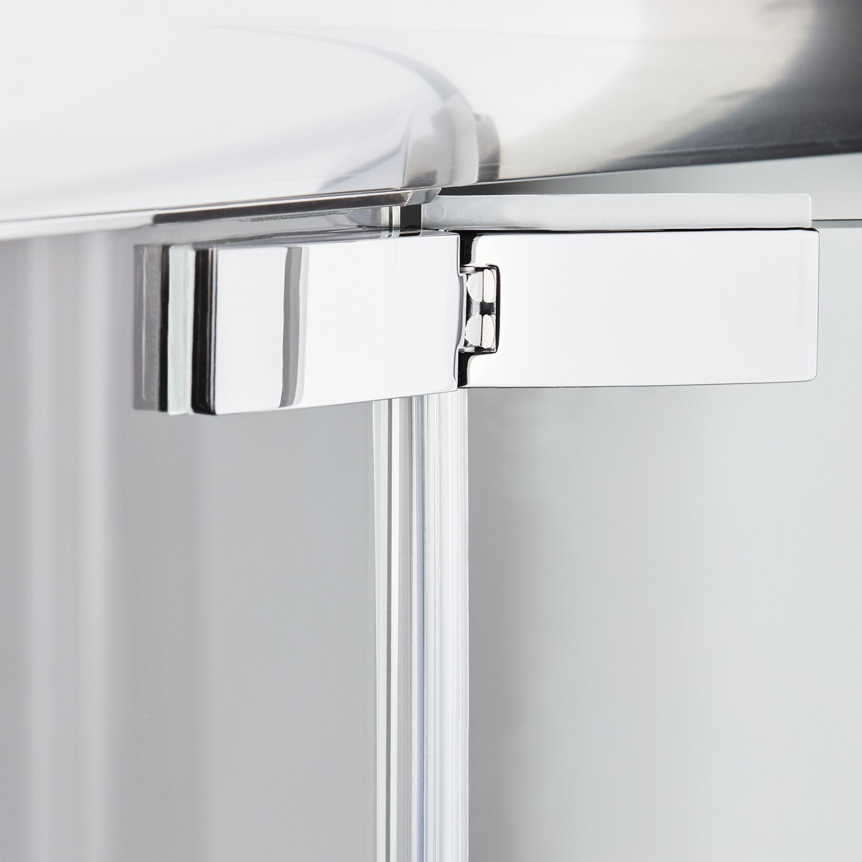 Porta doccia saloon L 85-90 cm x H 195 cm per nicchia in vetro trasparente SP. 8 mm, profilo lucido cromo, serie Namara - 2