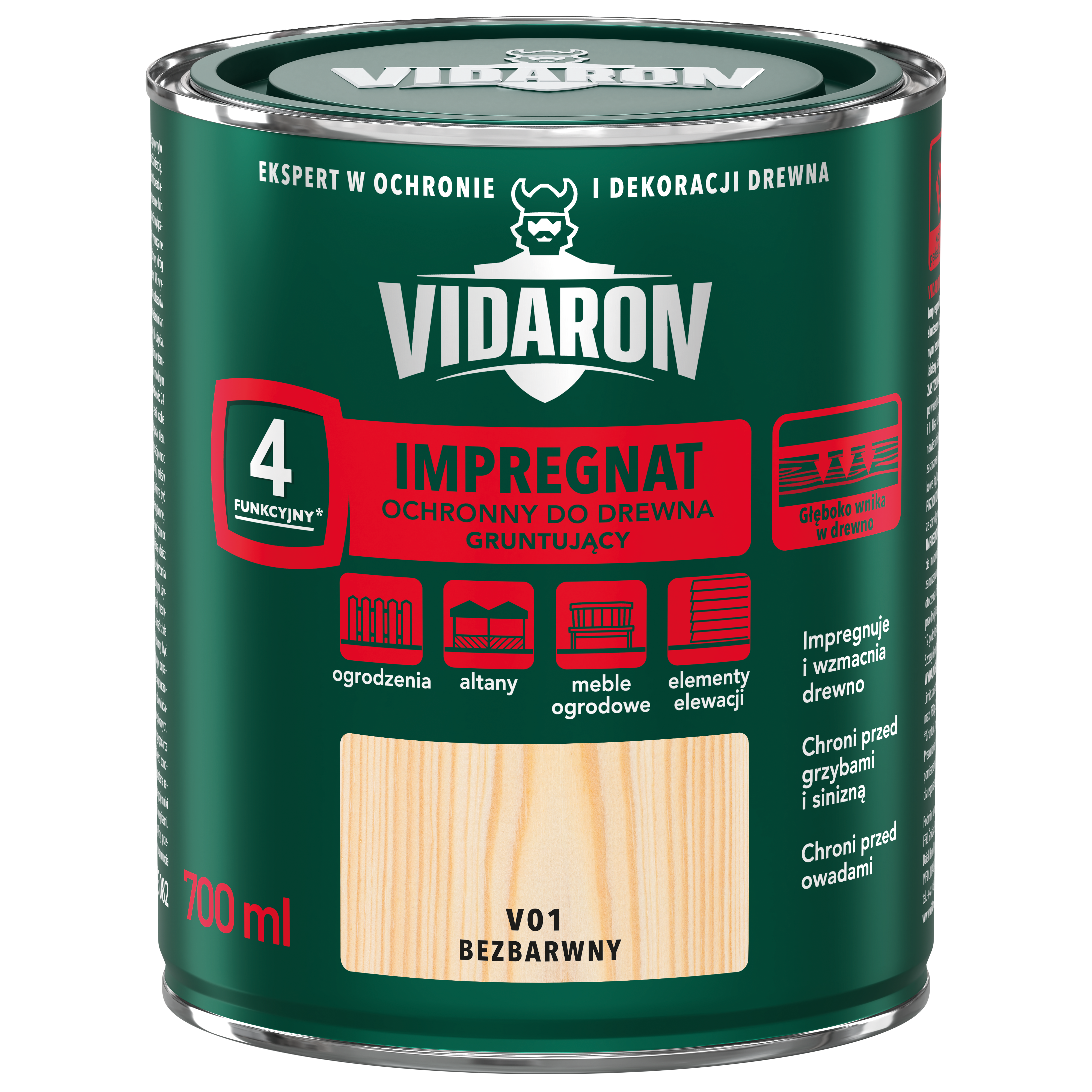 Podkład impregnujący do drewna GRUNTUJĄCY 0.7 l Bezbarwny VIDARON - 3
