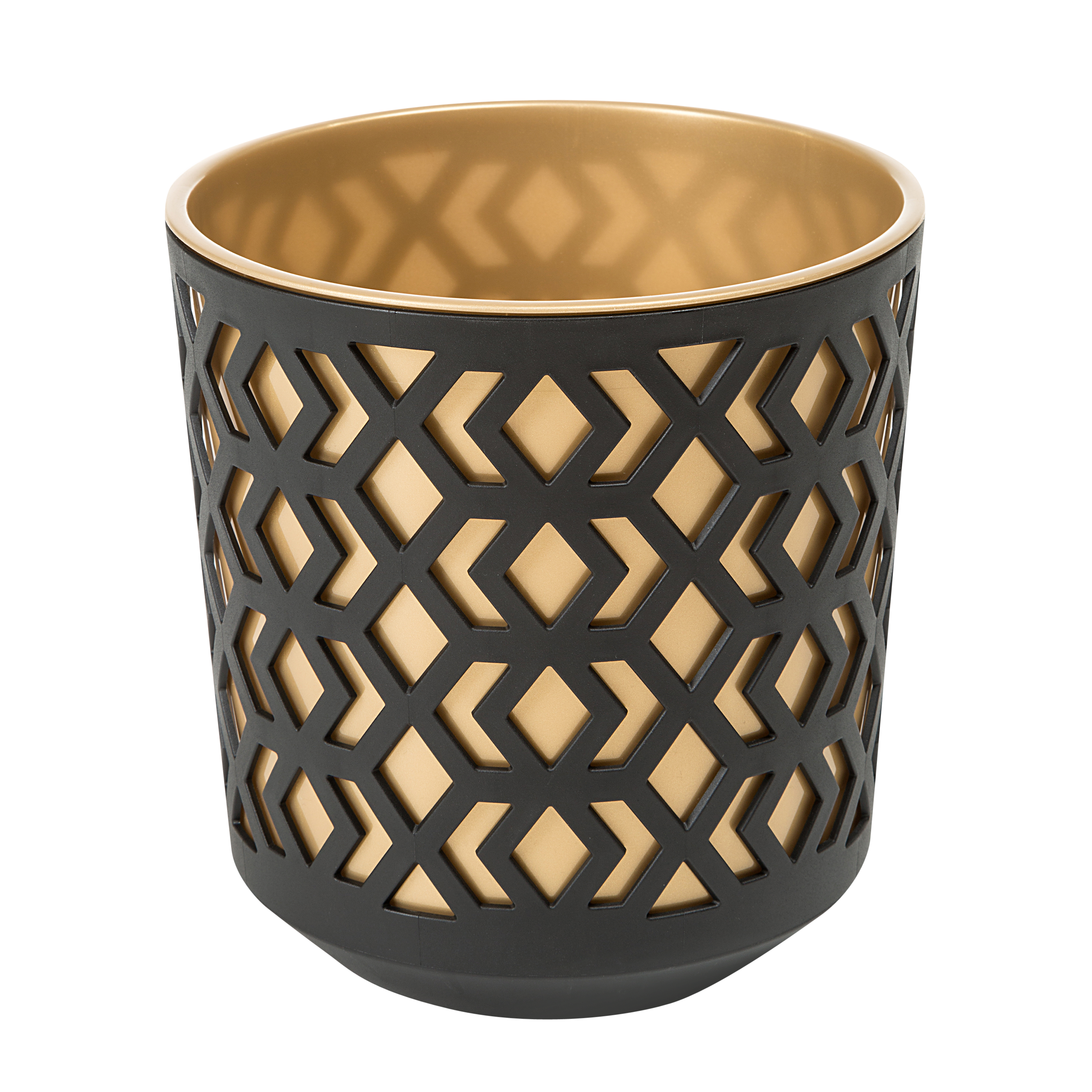Doniczka plastikowa Aztek śr.25 cm czarno-złota Lamela