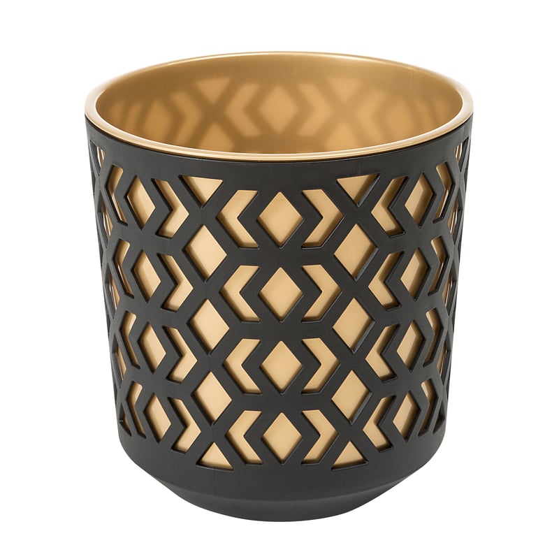 Doniczka plastikowa Aztek śr.25 cm czarno-złota Lamela